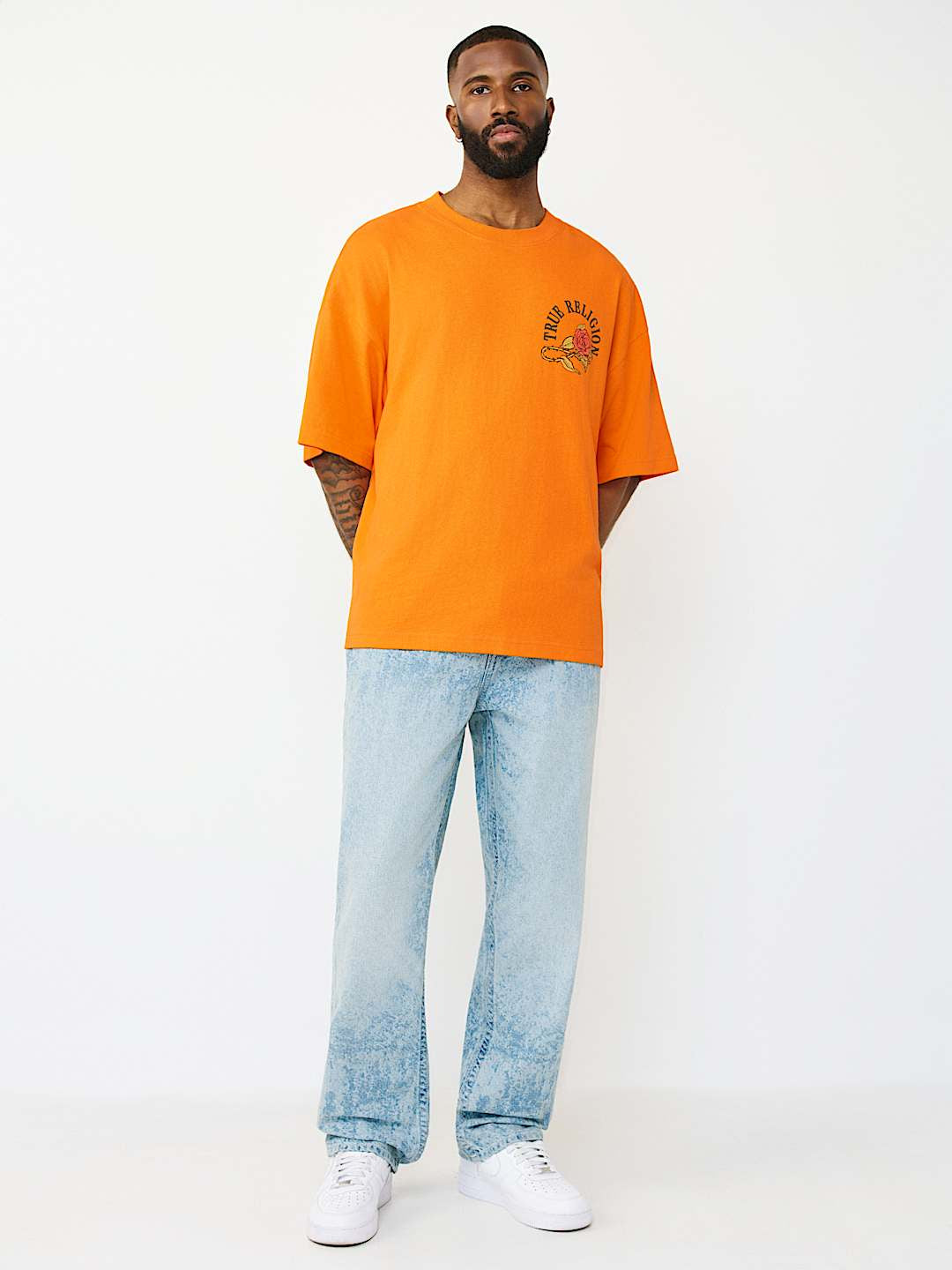 True Religion - Floral Snake Heavyweight Oversized Tee