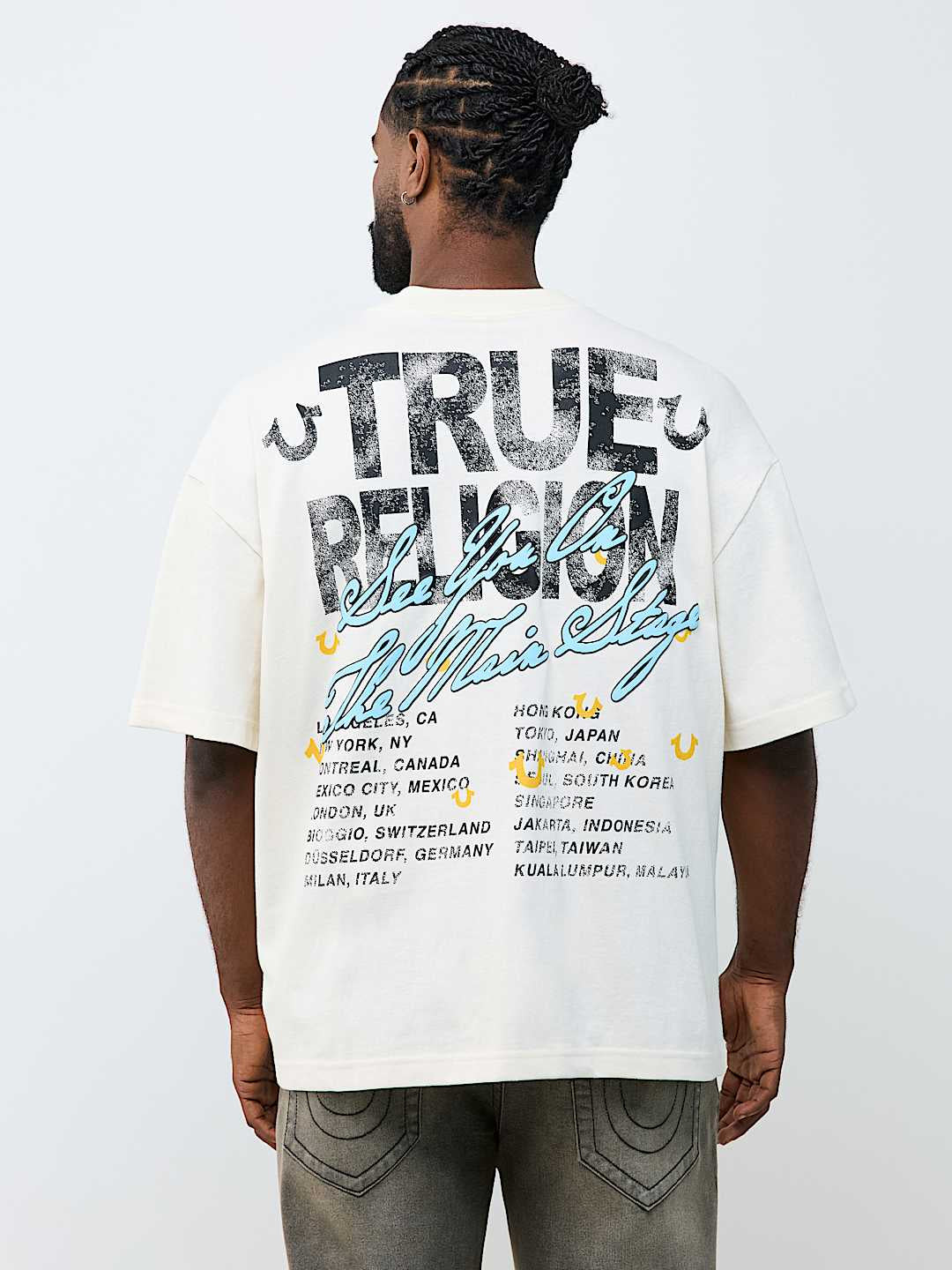 True Religion - Logo Tour Heavyweight Oversized Tee