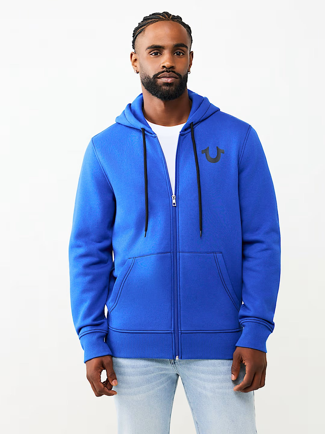 True Religion - Contrast Logo Zip Hoodie