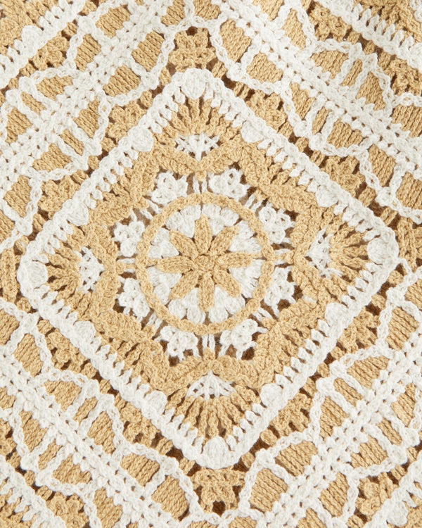 Abercrombie & Fitch - Crochet-Style Floral Button-Through Sweater Polo IMMEDIATE