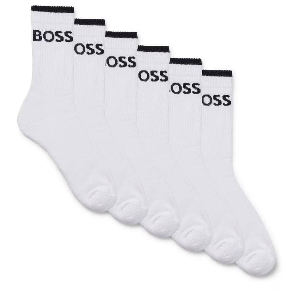 BOSS - Bodywear Stripe Crew Socks with Logo Detail