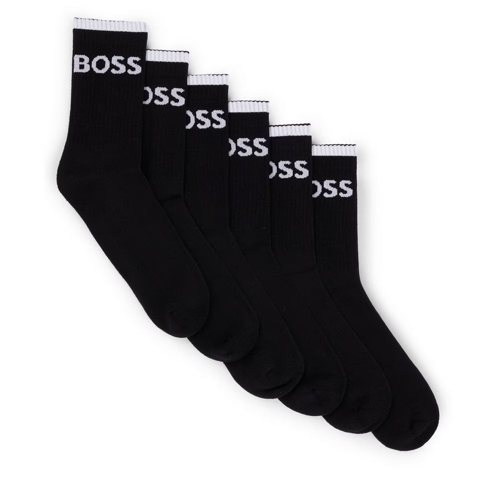 BOSS - Bodywear Stripe Crew Socks with Logo Detail