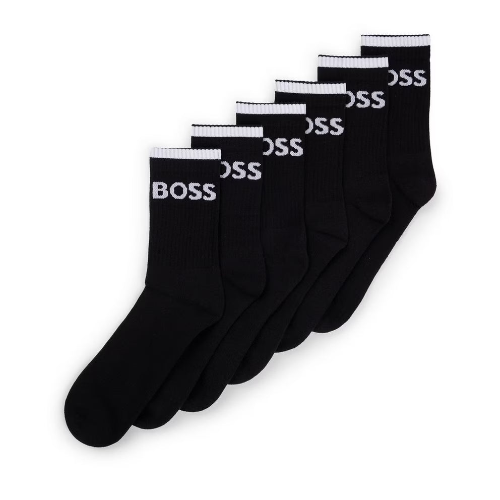 BOSS - Bodywear Stripe Crew Socks with Logo Detail