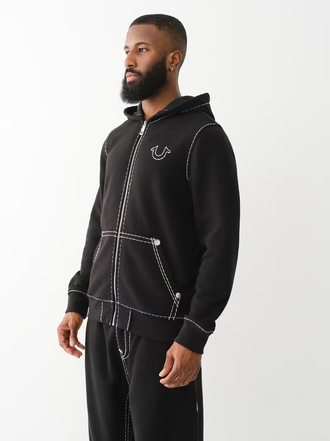 True Religion - Horseshoe Applique Super T Fleece Hoodie