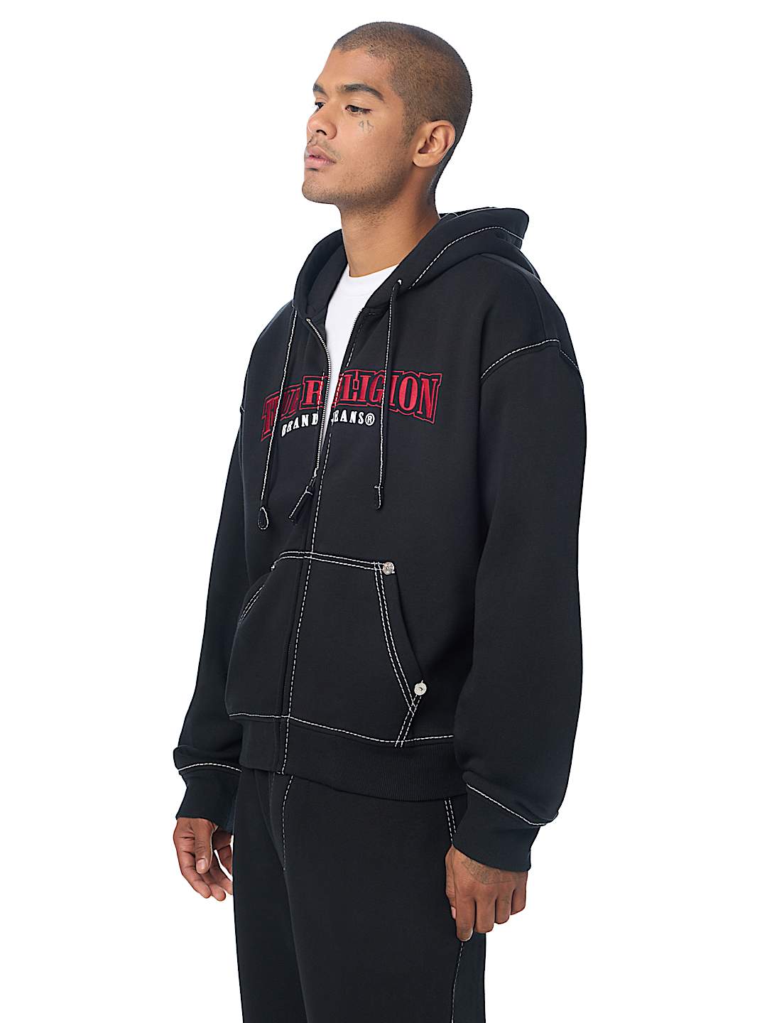 True Religion - Big T World Tour Boxy Zip Hoodie