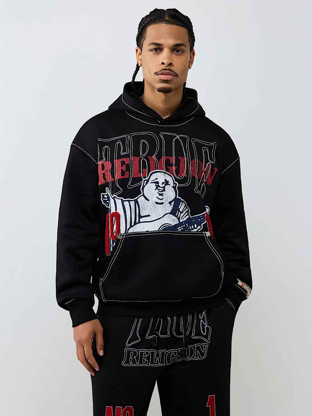 True Religion - No. 1 Logo Big T Hoodie