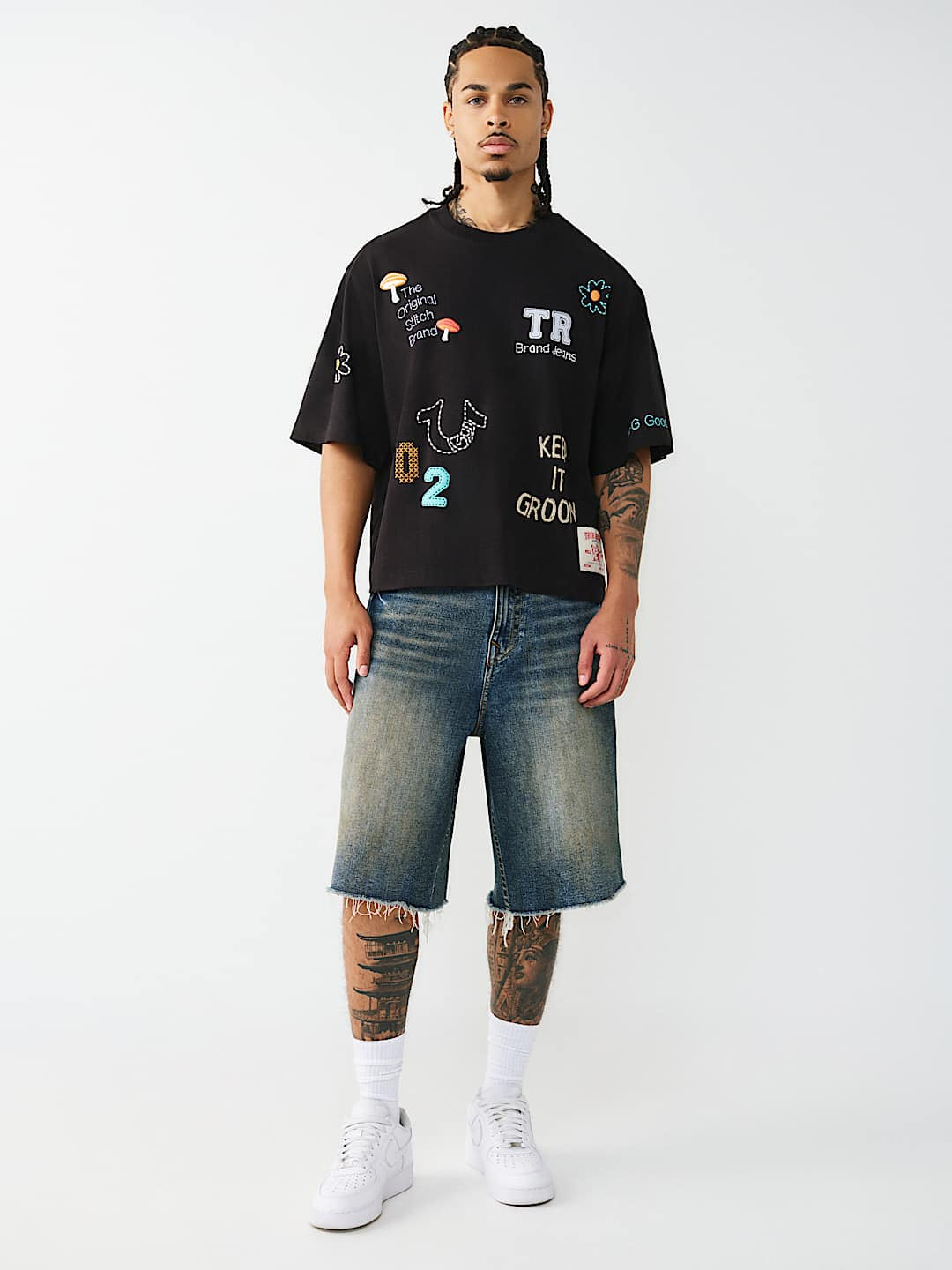 True Religion - Multi Logo Heavyweight Boxy Tee