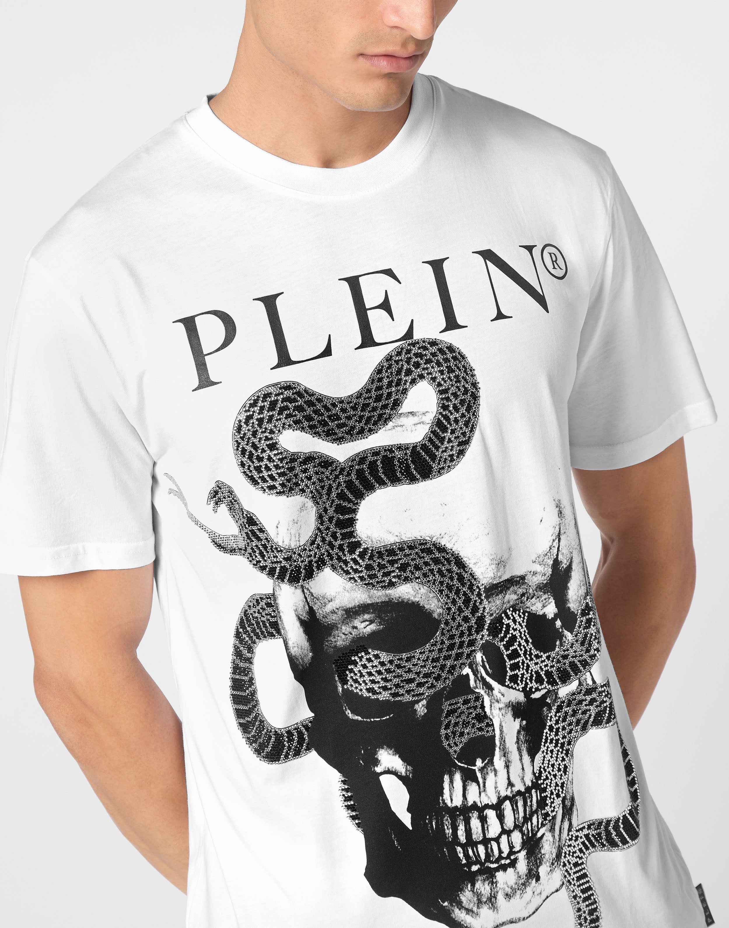 PHILIPP PLEIN - T-shirt Round Neck SS Stones Snake