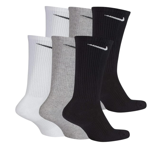 Nike - Nike Everyday Plus Cushioned Training Crew Socks (6 Pairs) Black