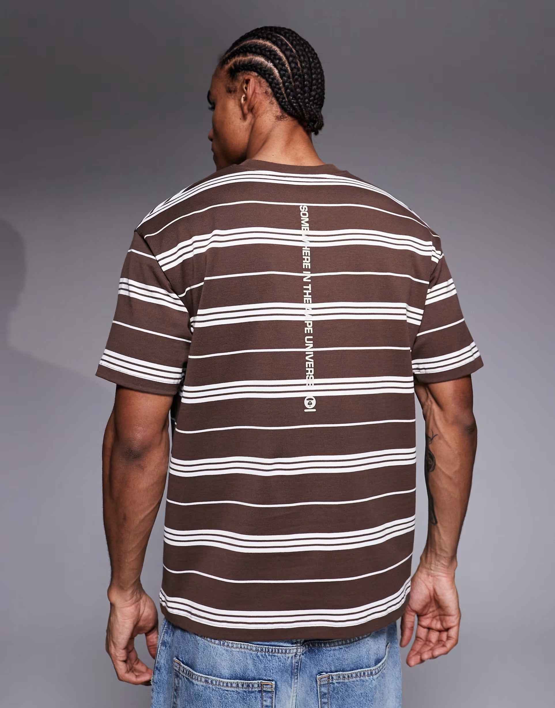 Aape - by A Bathing Ape oversized striped t-shirt