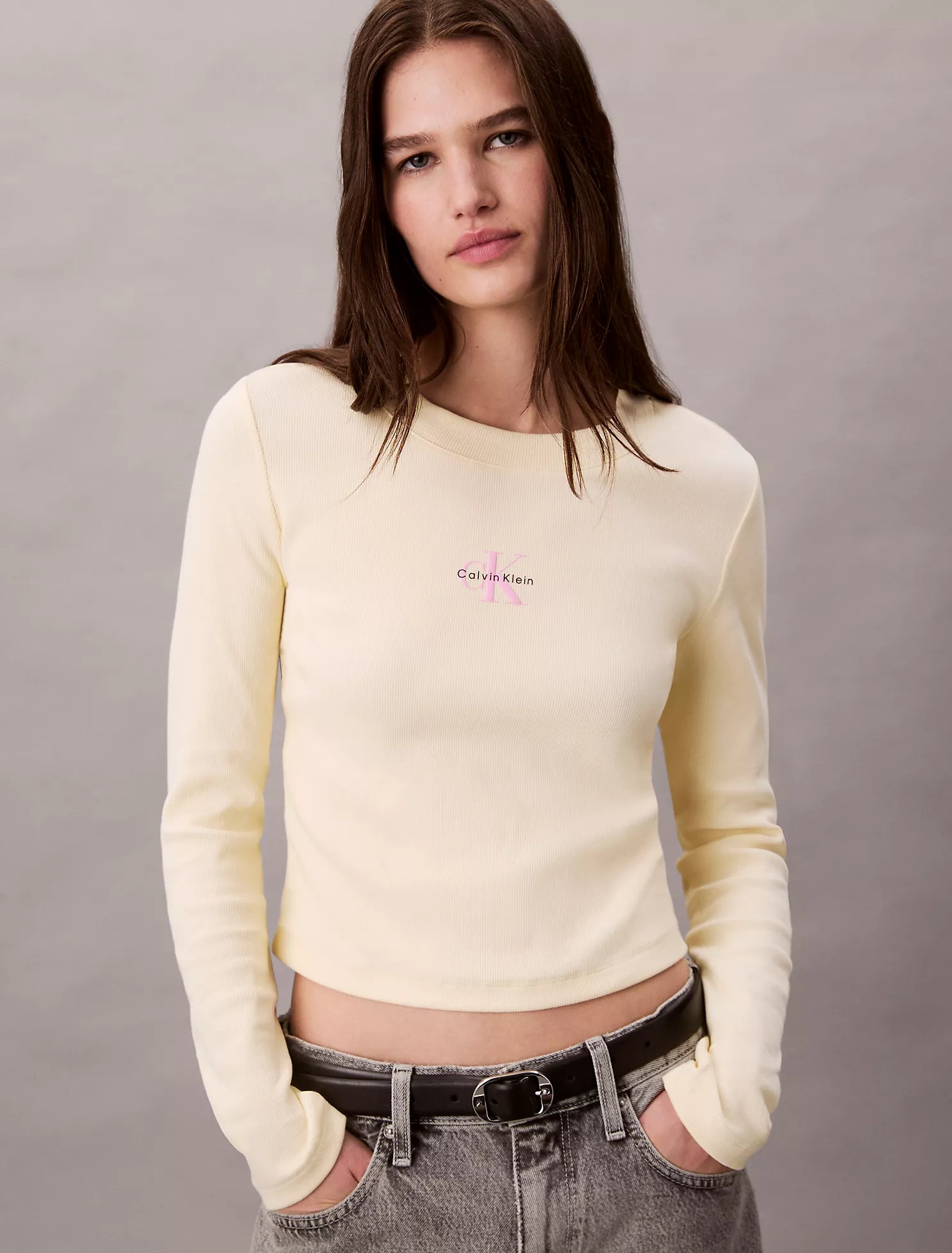 Calvin Klein - Monogram Logo Long Sleeve Baby Tee