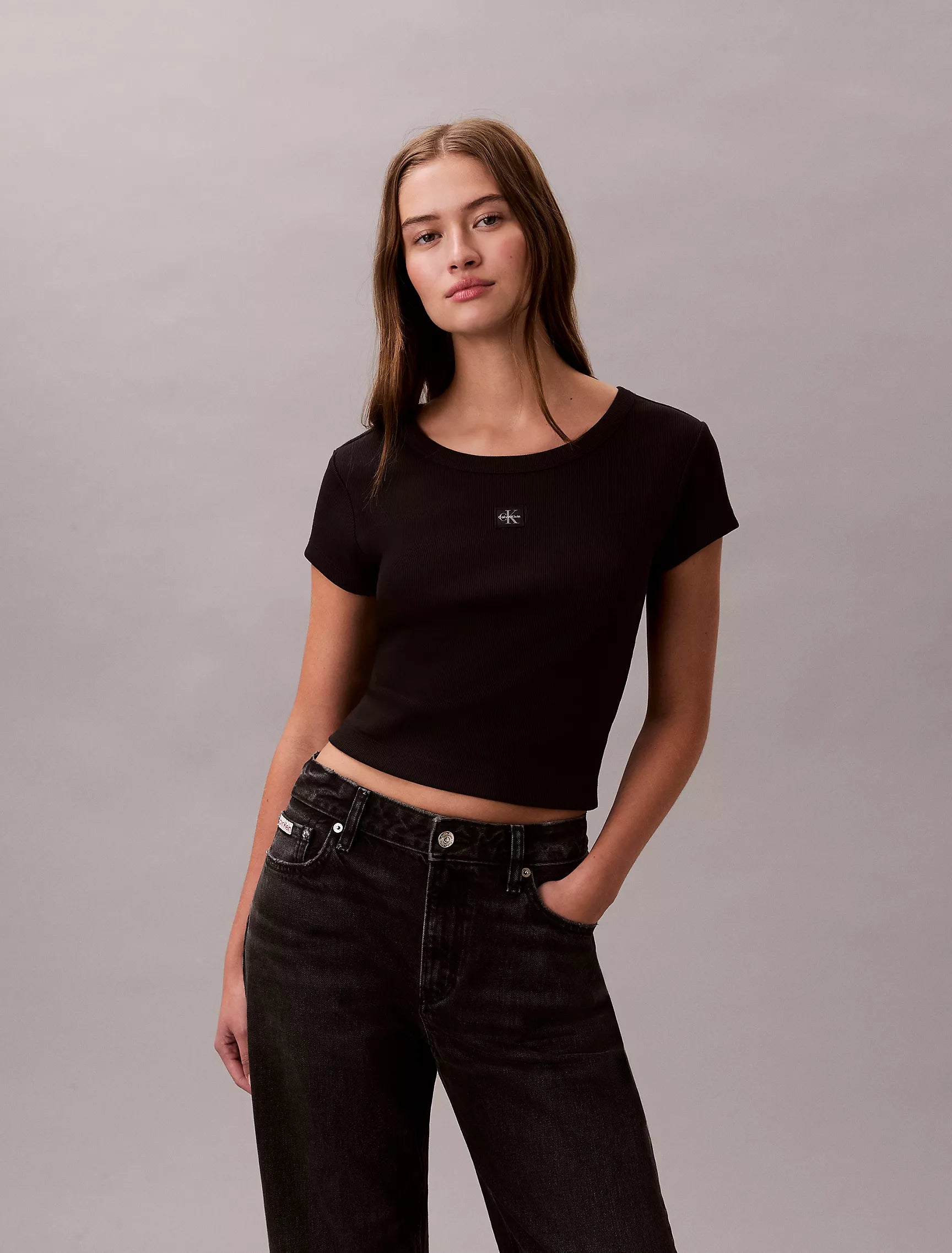Calvin Klein - Woven Monologo Slim T-Shirt