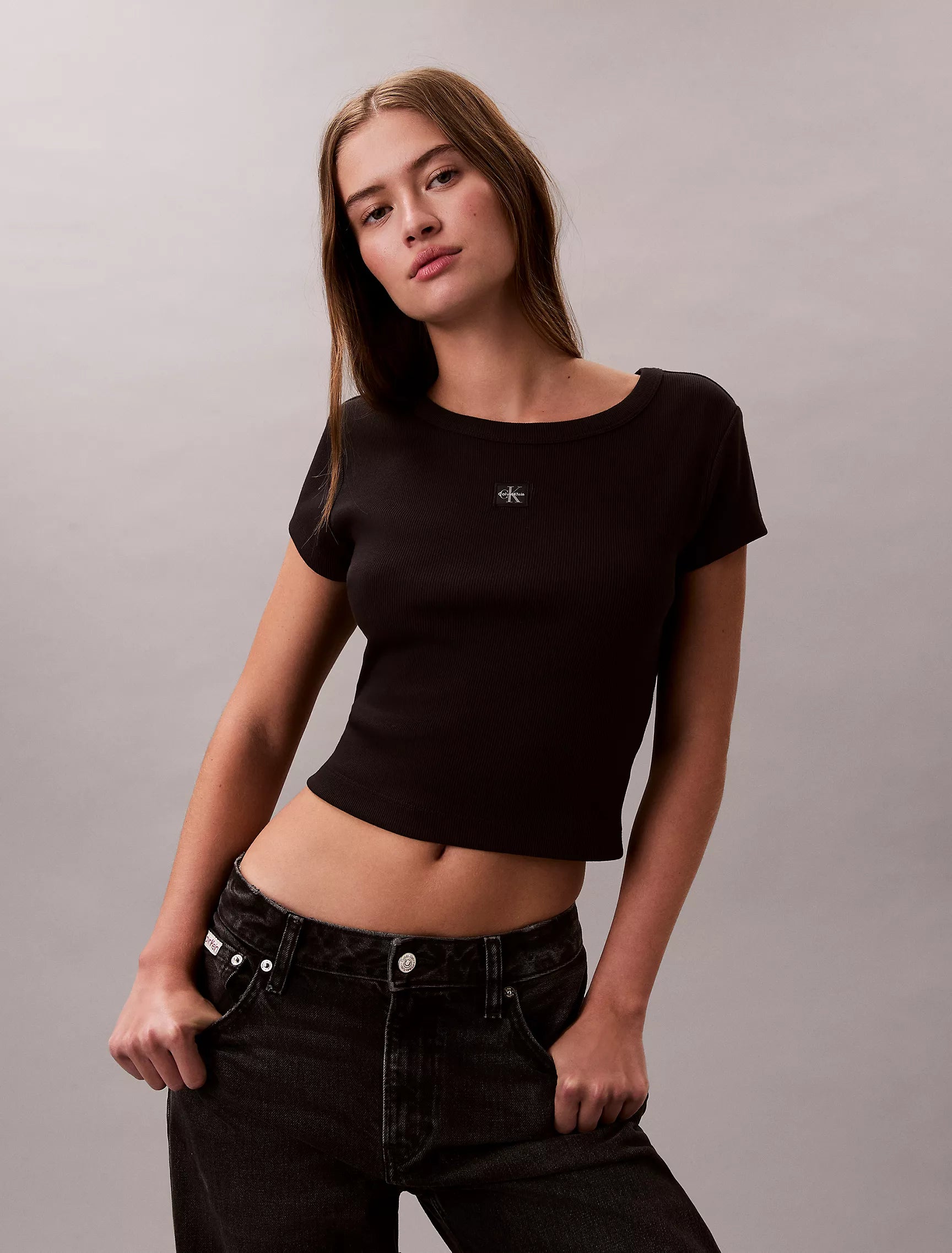 Calvin Klein - Woven Monologo Slim T-Shirt
