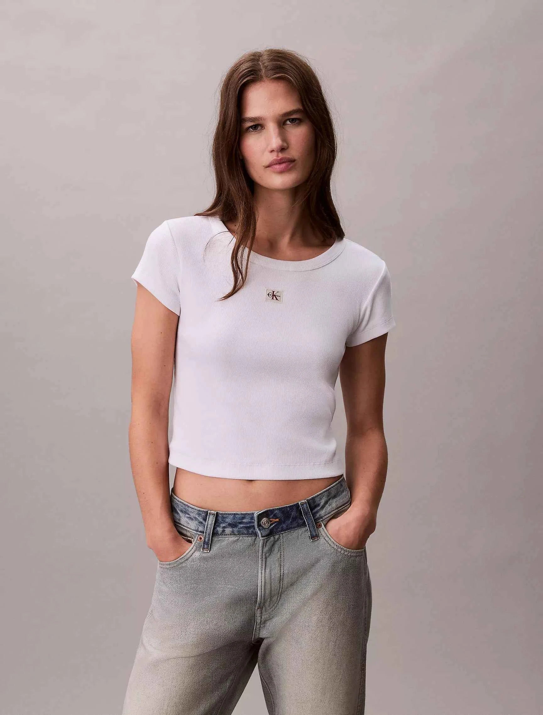 Calvin Klein - Woven Monologo Slim T-Shirt
