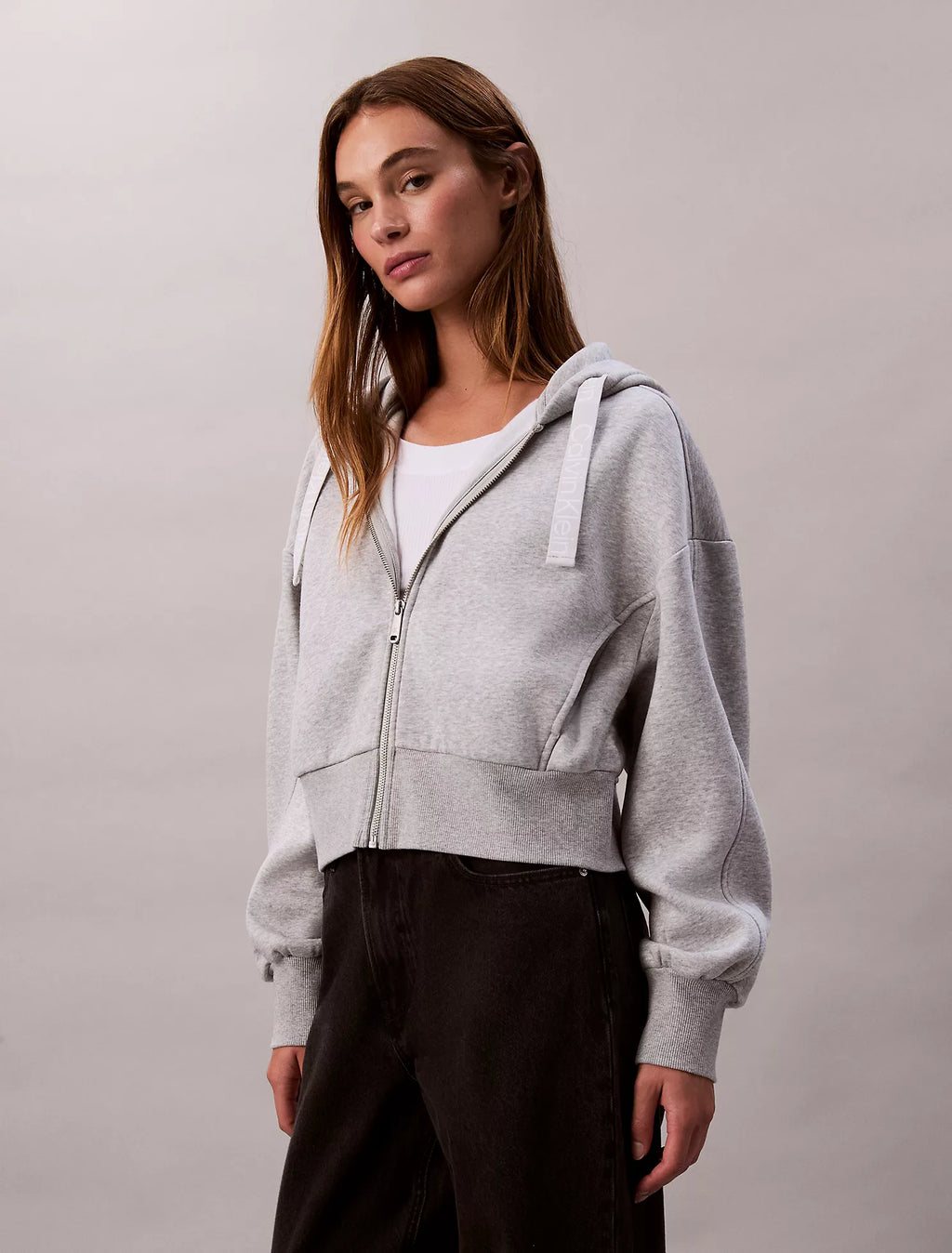 Calvin Klein - Logo Tape Terry Zip Relaxed Hoodie