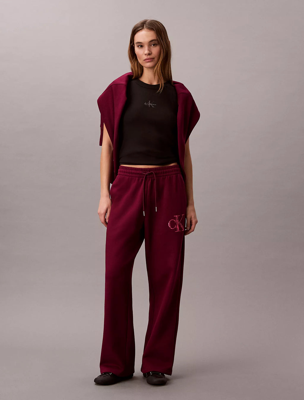 Calvin Klein - Fleece Sequin Monogram Sweatpants