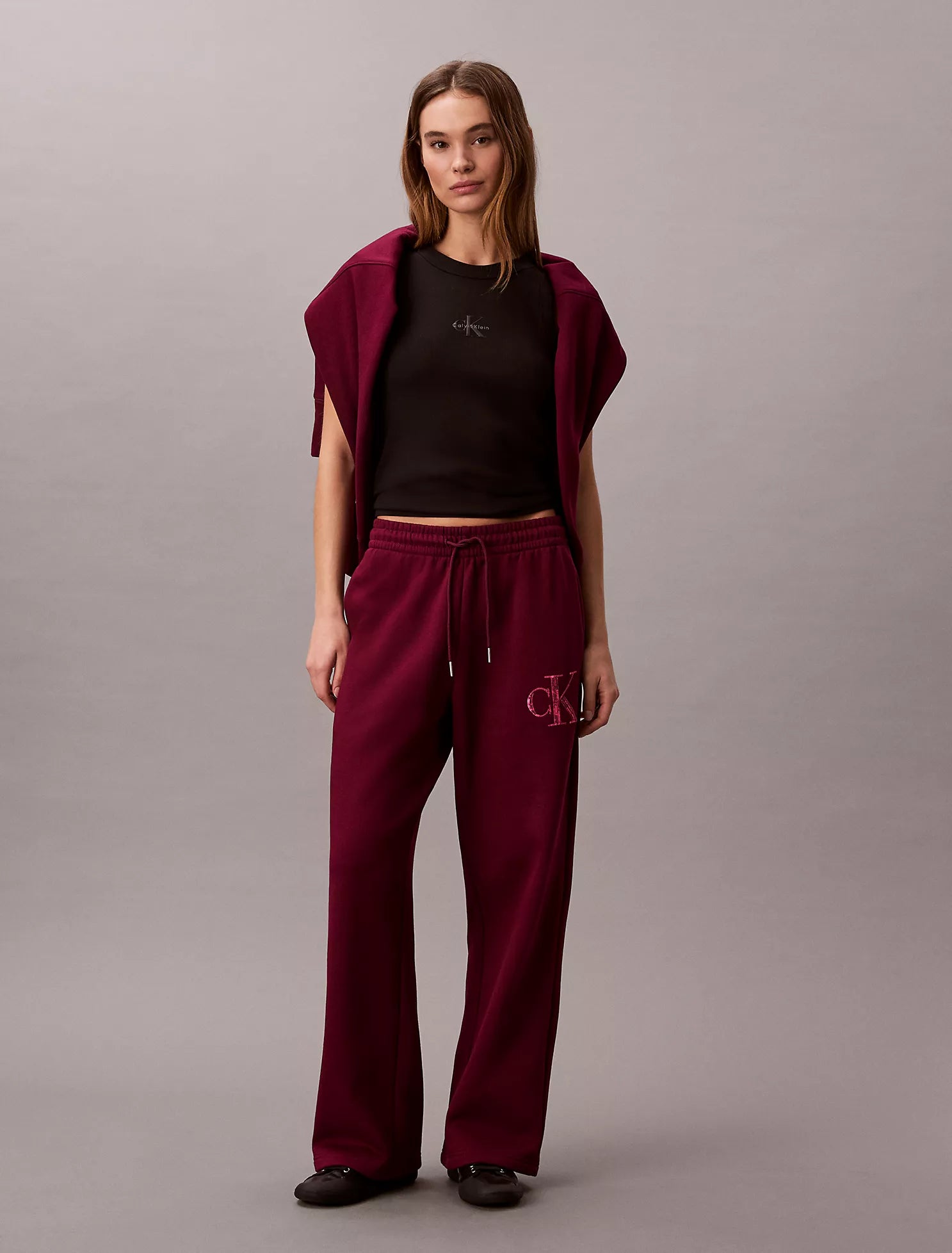 Calvin Klein - Fleece Sequin Monogram Sweatpants