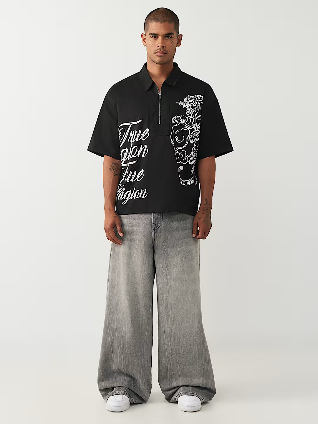 True Religion - Half-Zip Tiger Shirt