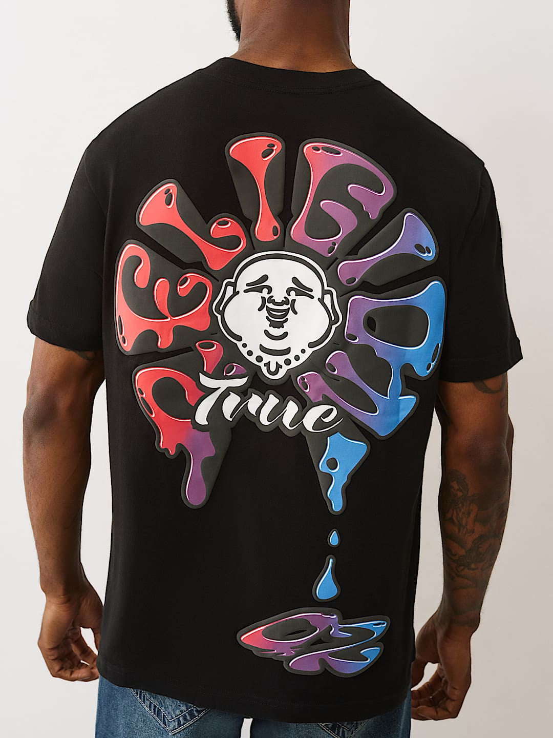 True Religion - Buddha Drip Oversized Tee