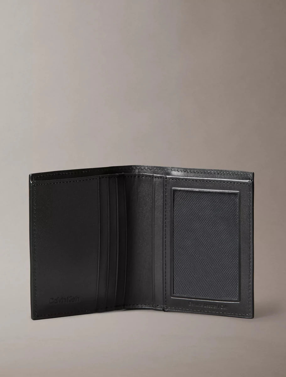 Calvin Klein - Leather Logo Plaque Slim Bifold Wallet - Brandatak Store