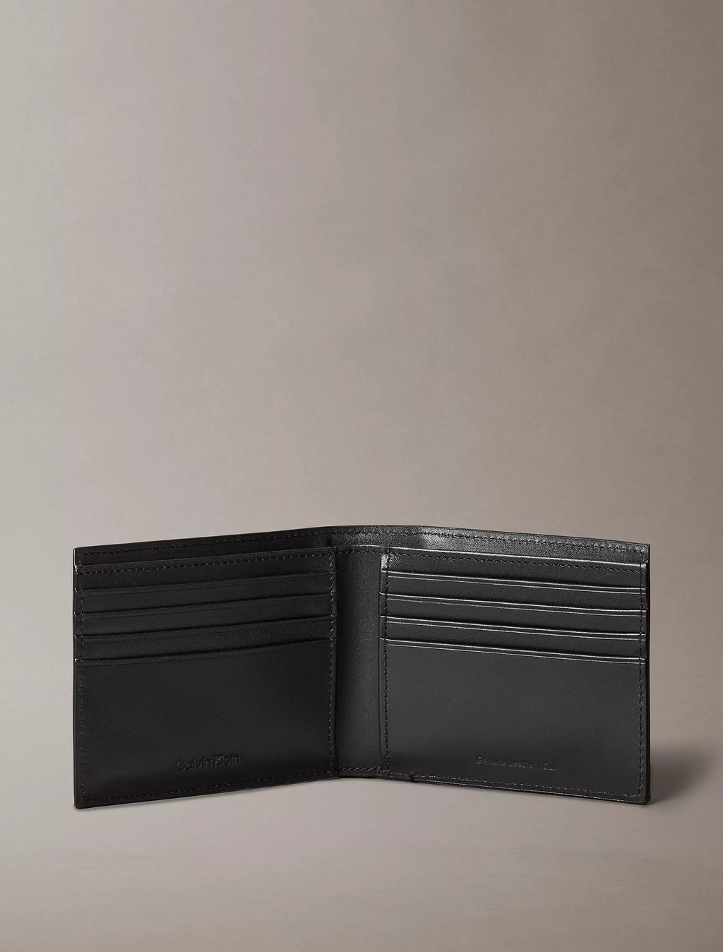 Leather Logo Plaque Bifold Wallet