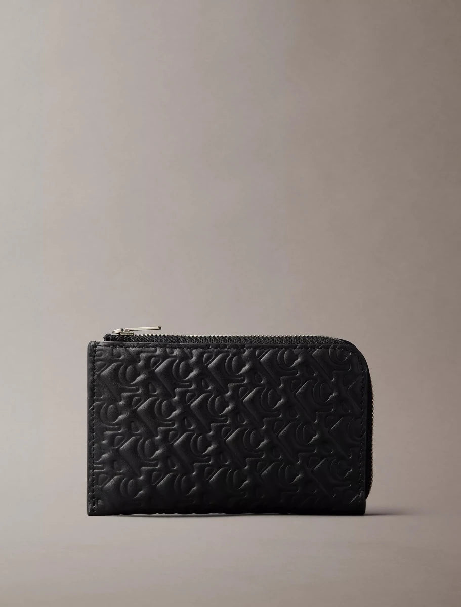 Calvin Klein - Embossed Allover Monogram Zip Wallet - Brandatak Store
