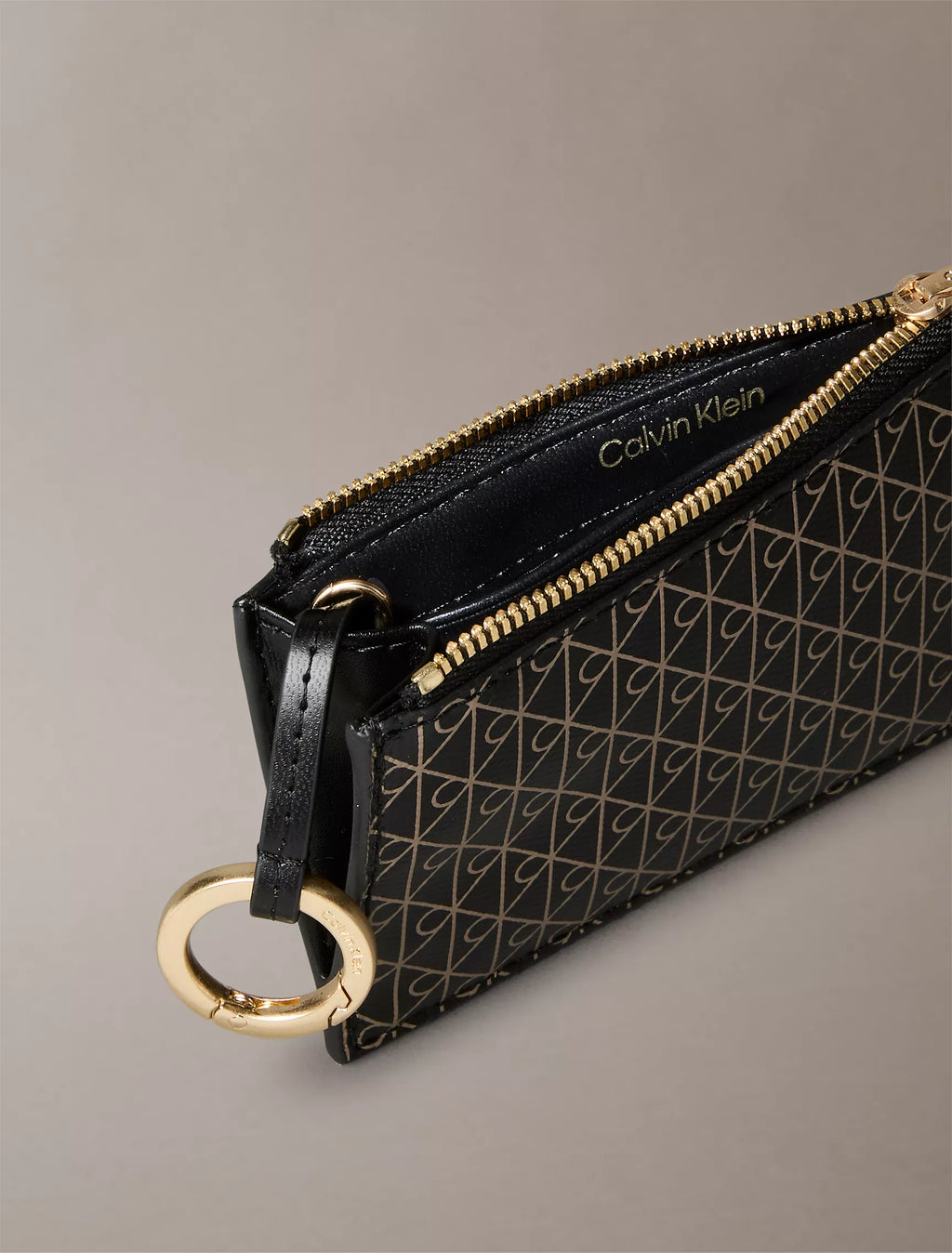 Calvin Klein - Allover Emblem Logo Top Zip Card Case