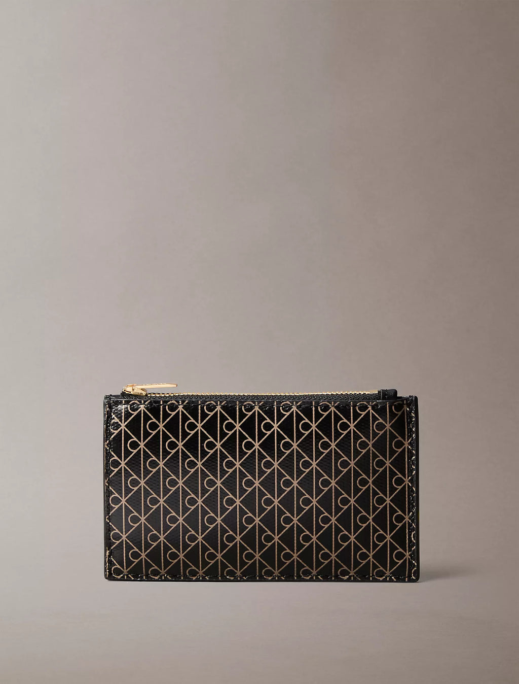 Calvin Klein - Allover Emblem Logo Top Zip Card Case