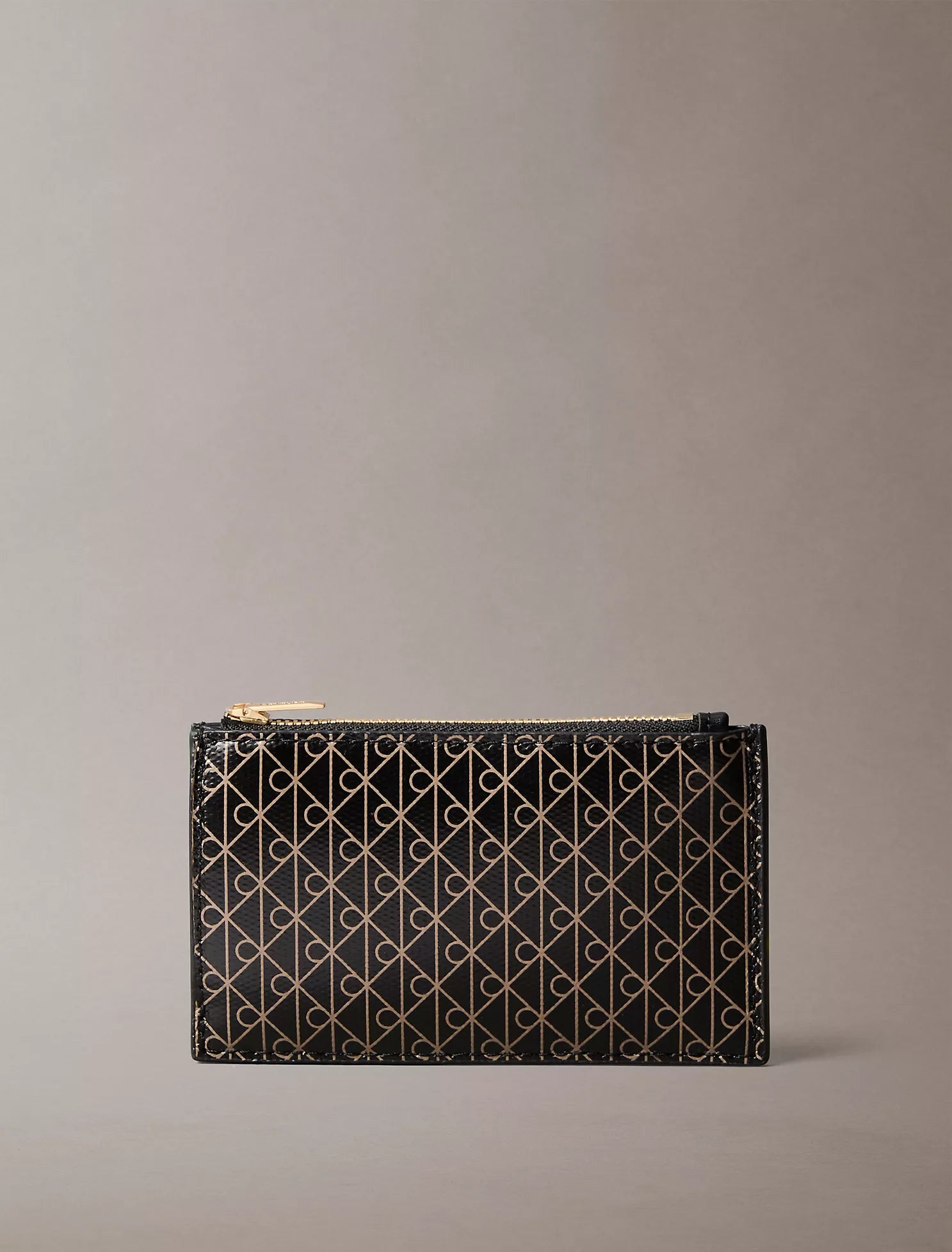 Calvin Klein - Allover Emblem Logo Top Zip Card Case