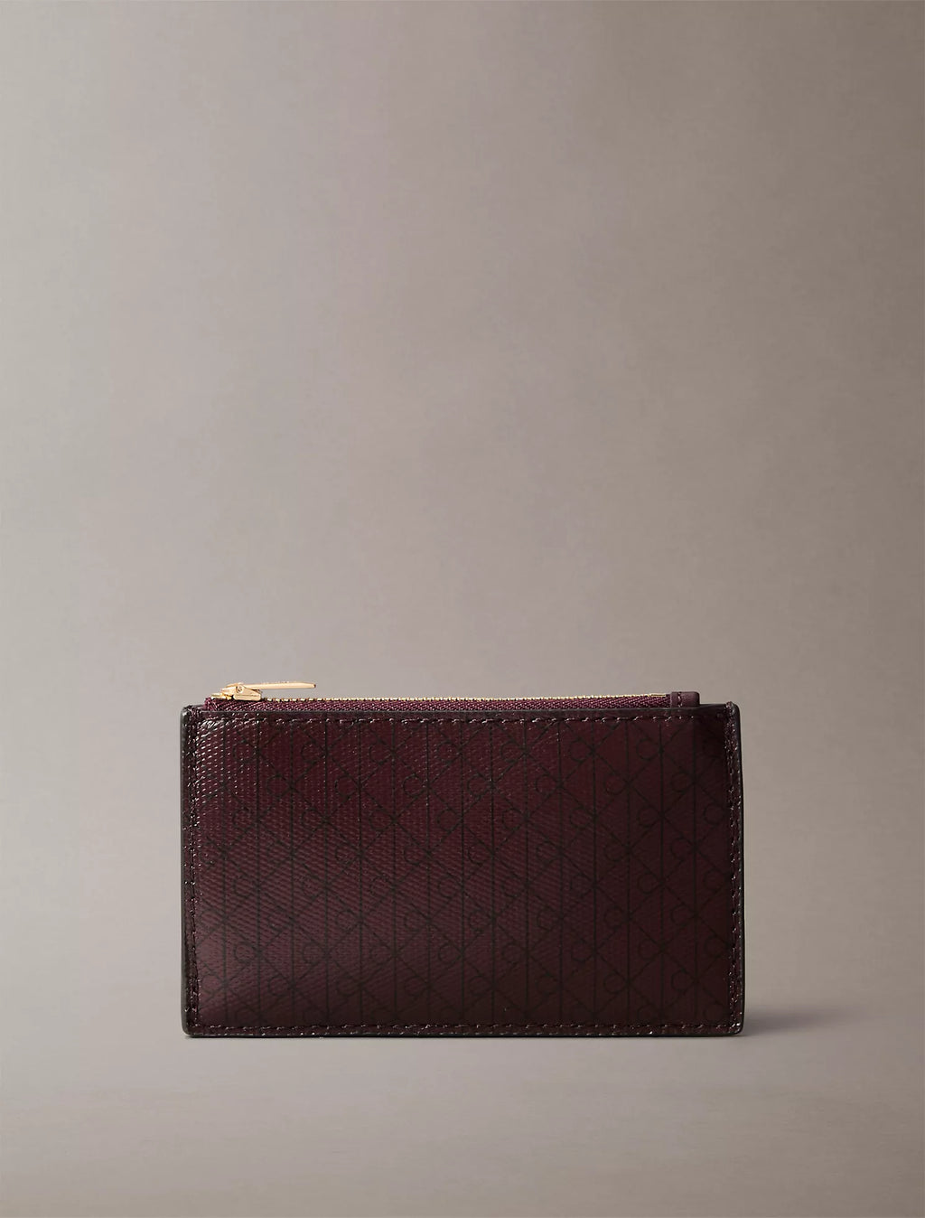 Calvin Klein - Allover Emblem Logo Top Zip Card Case