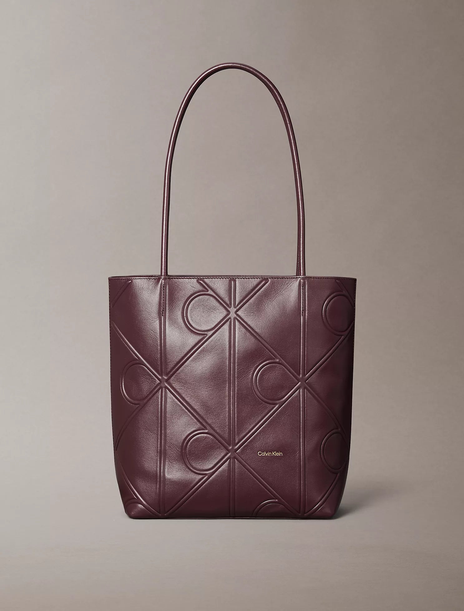 Calvin Klein - Embossed Allover Monogram Logo Small Tote Bag