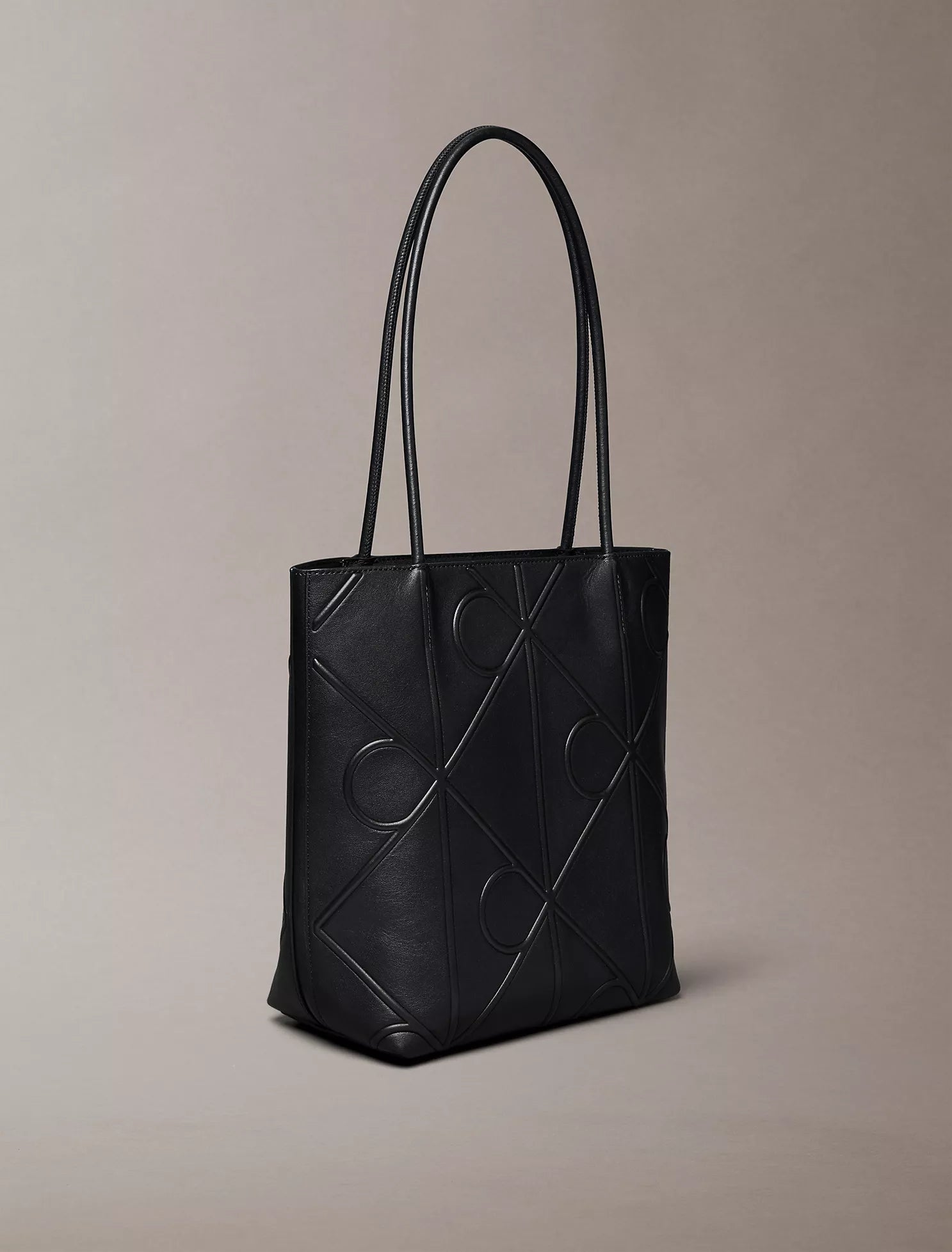 Calvin Klein - Embossed Allover Monogram Logo Small Tote Bag