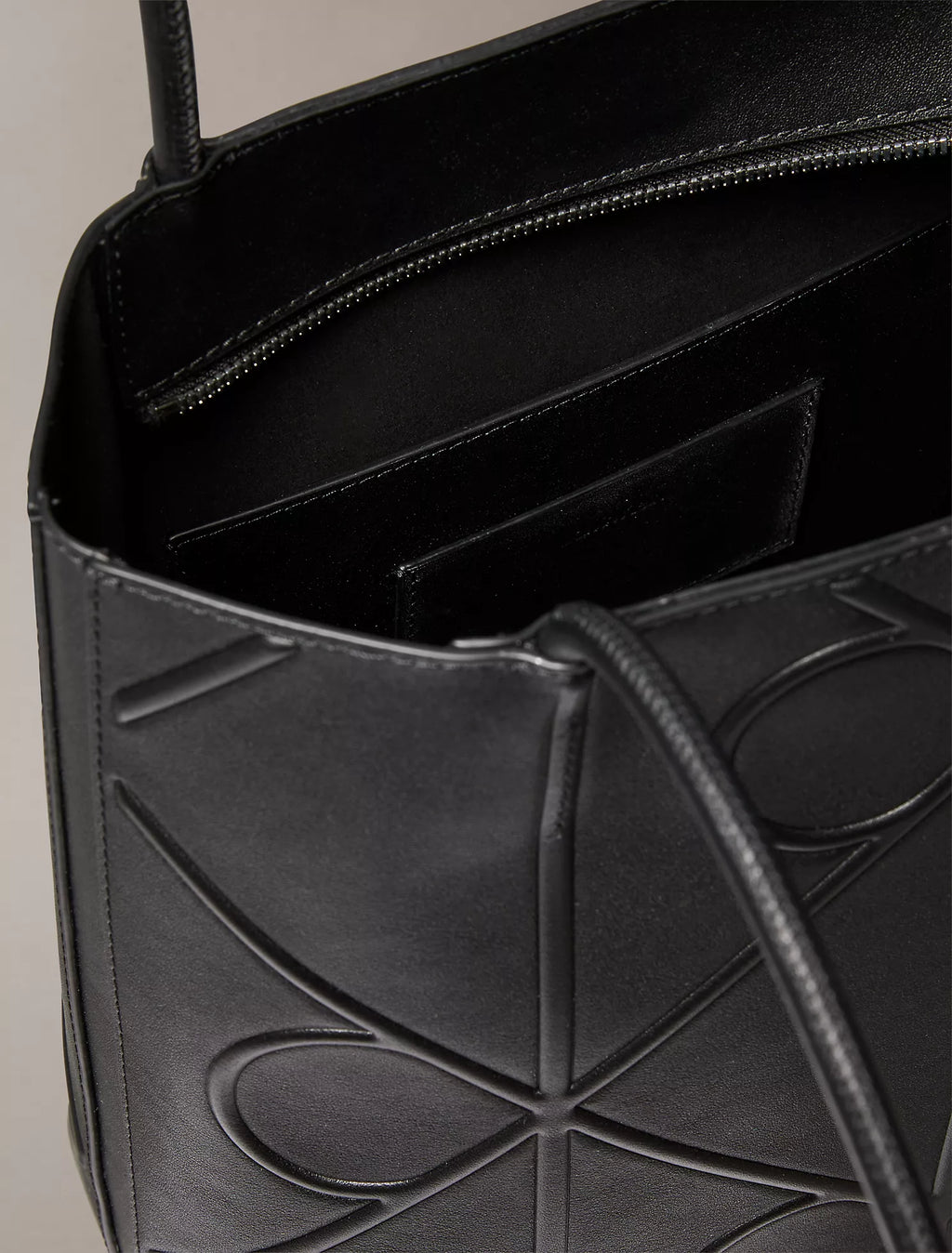 Calvin Klein - Embossed Allover Monogram Logo Small Tote Bag