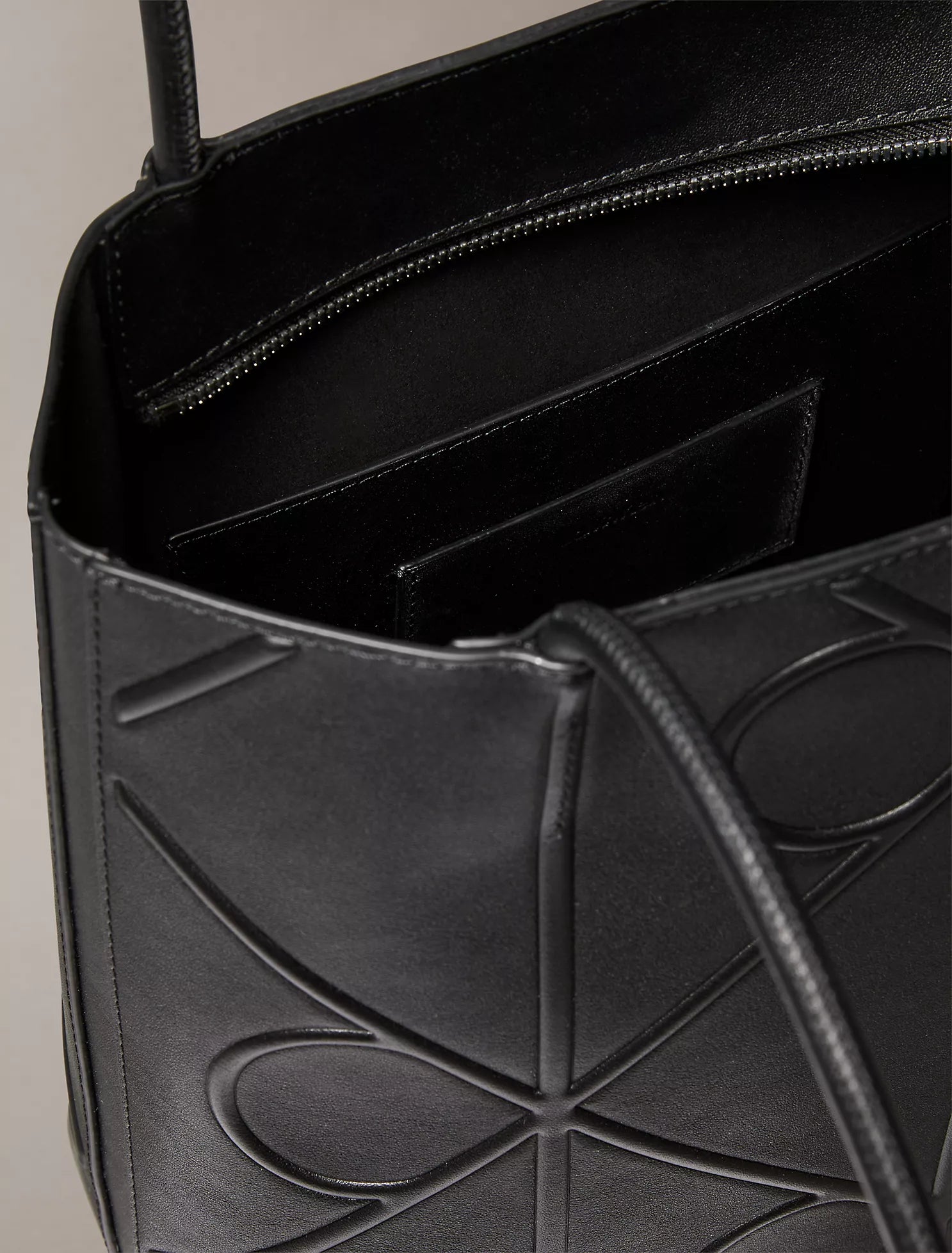Calvin Klein - Embossed Allover Monogram Logo Small Tote Bag