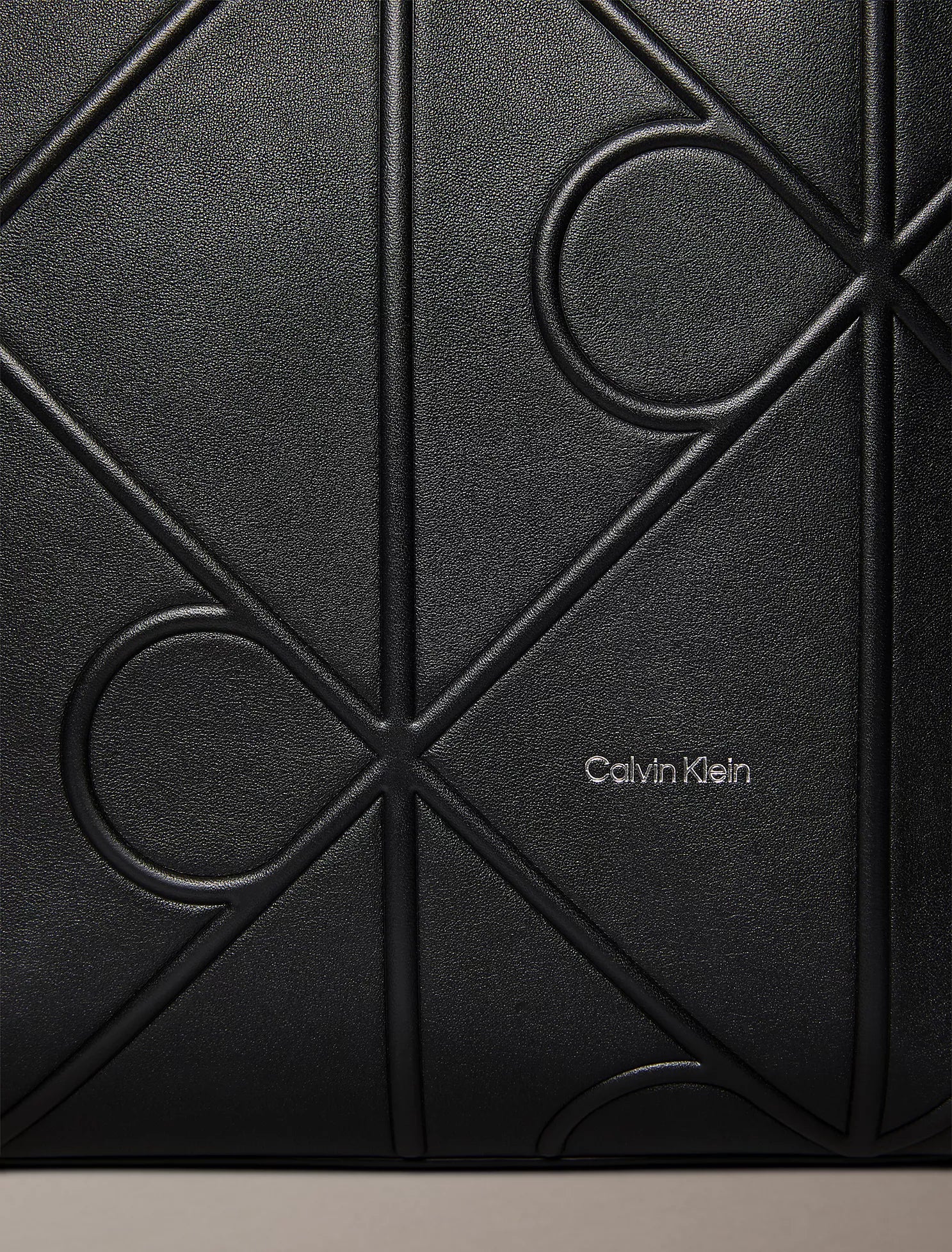 Calvin Klein - Embossed Allover Monogram Logo Small Tote Bag