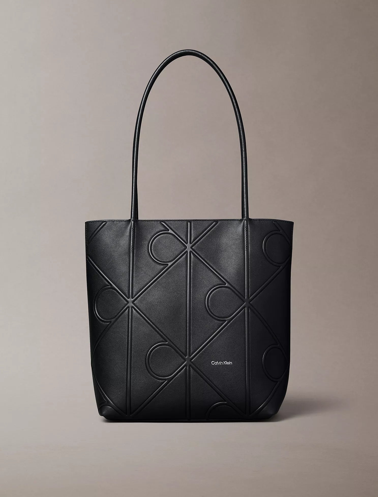Calvin Klein - Embossed Allover Monogram Logo Small Tote Bag