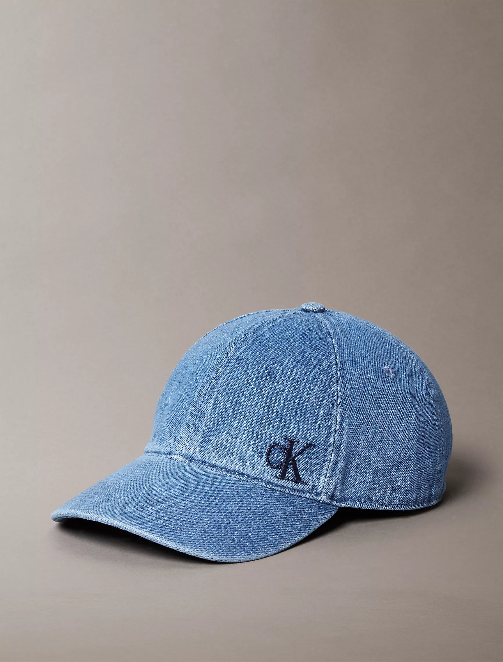 Washed Denim Embroidered Logo Baseball Cap