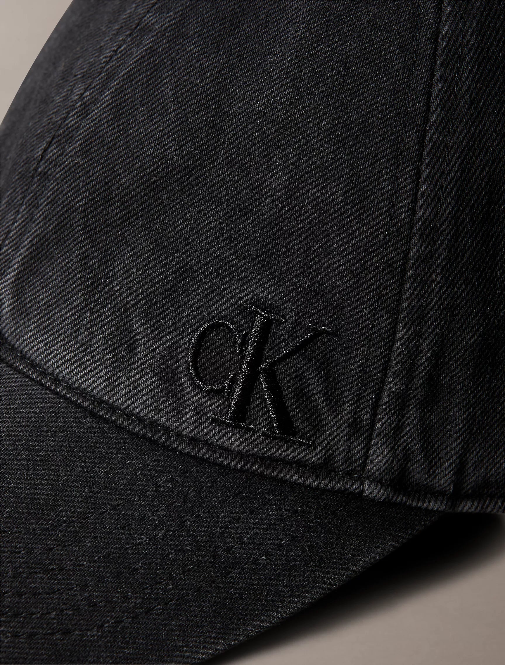 Washed Denim Embroidered Logo Baseball Cap
