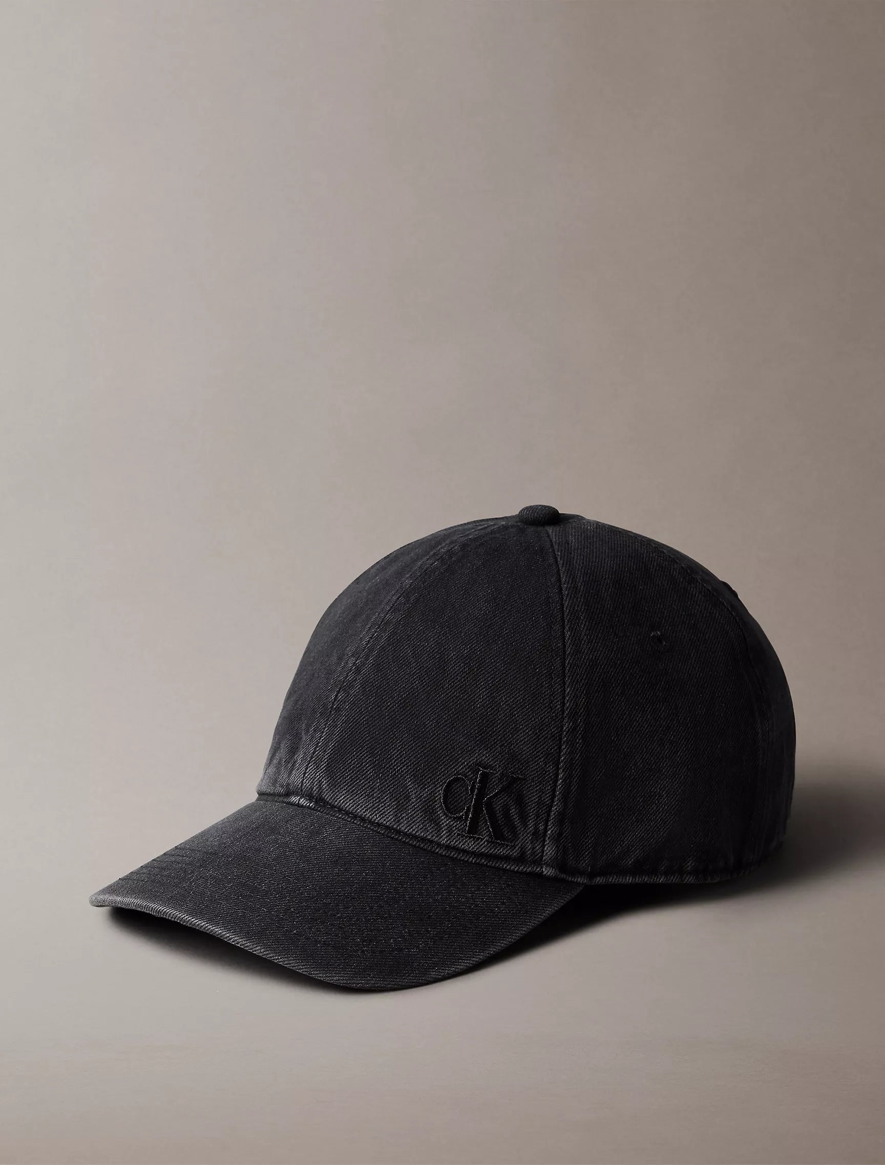 Washed Denim Embroidered Logo Baseball Cap