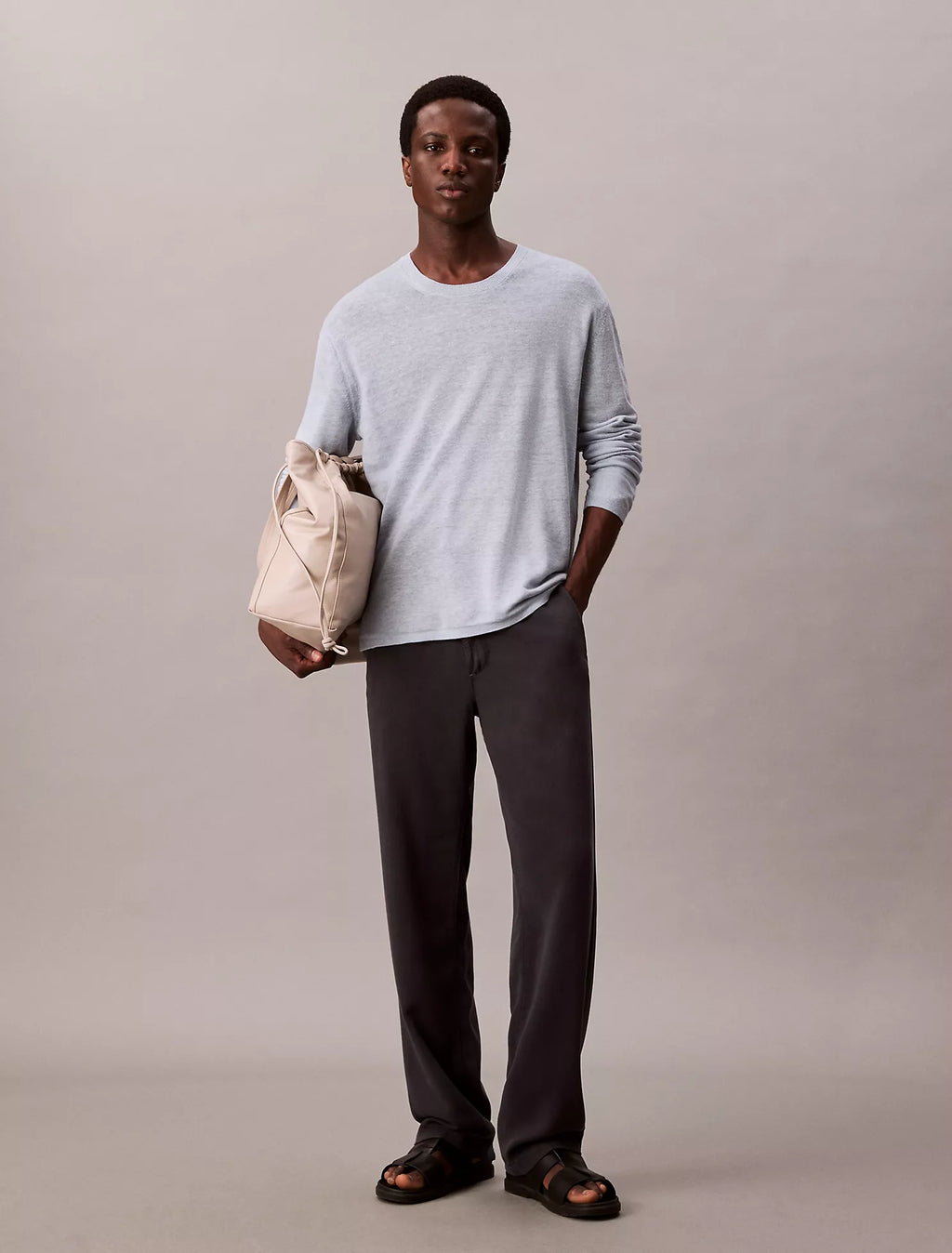 Calvin Klein - Linen Blend Double Layer Classic Sweater