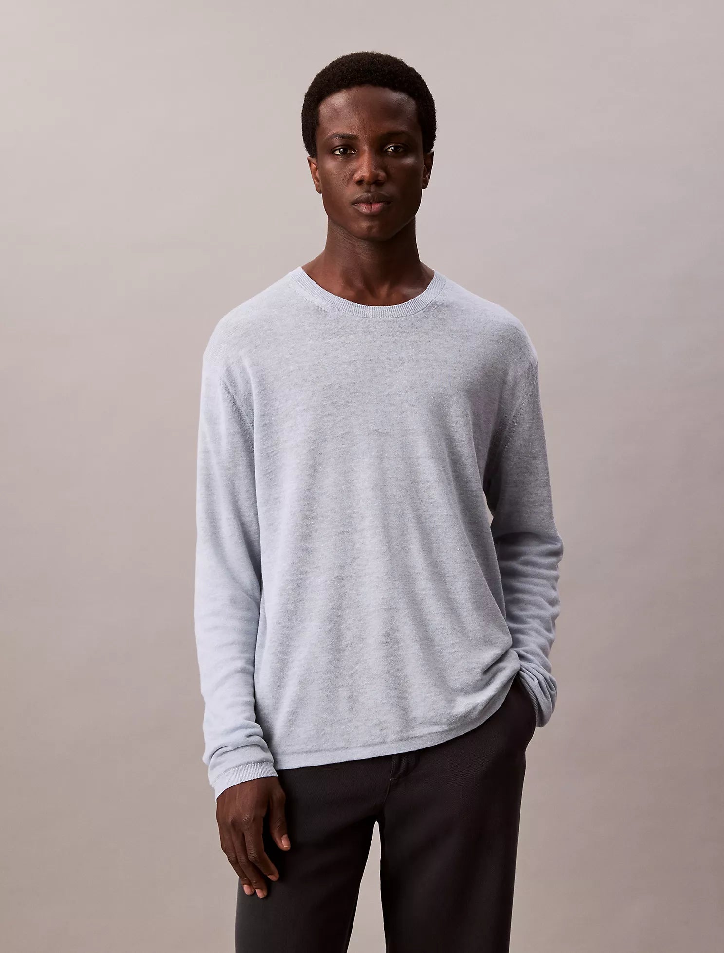 Calvin Klein - Linen Blend Double Layer Classic Sweater