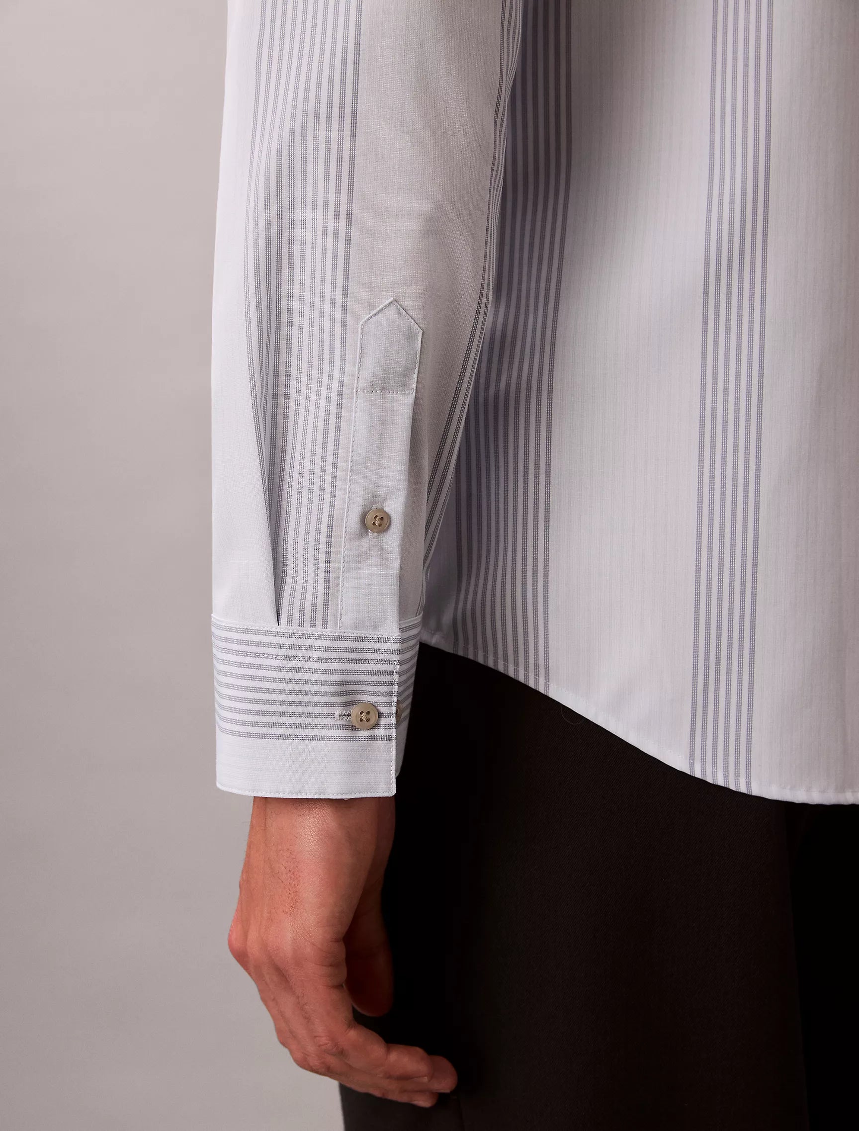 Calvin Klein - Yarn-Dyed Stripe Supima Stretch Slim Shirt