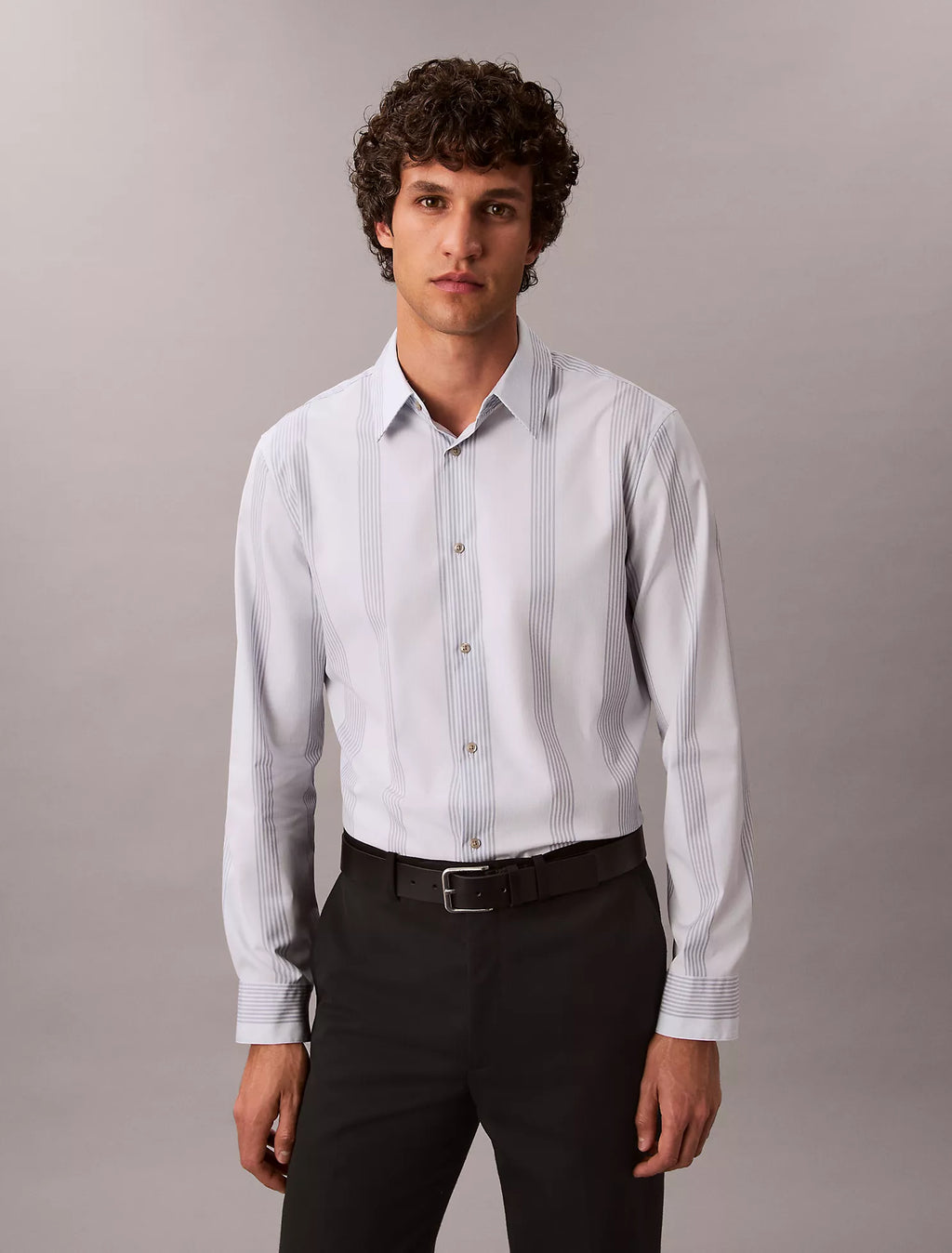 Calvin Klein - Yarn-Dyed Stripe Supima Stretch Slim Shirt