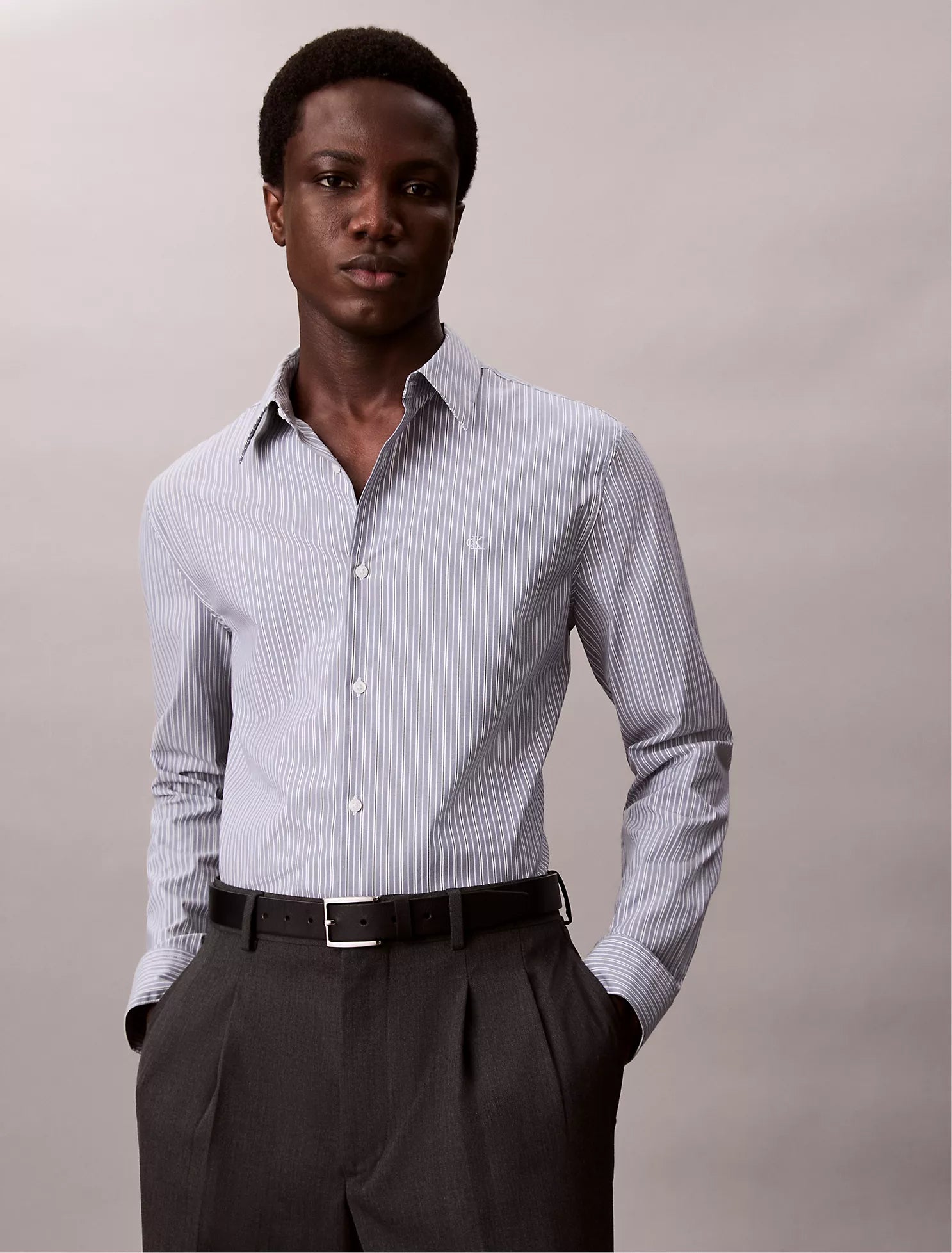 Calvin Klein - Stripe Slim Stretch Button-Down Shirt