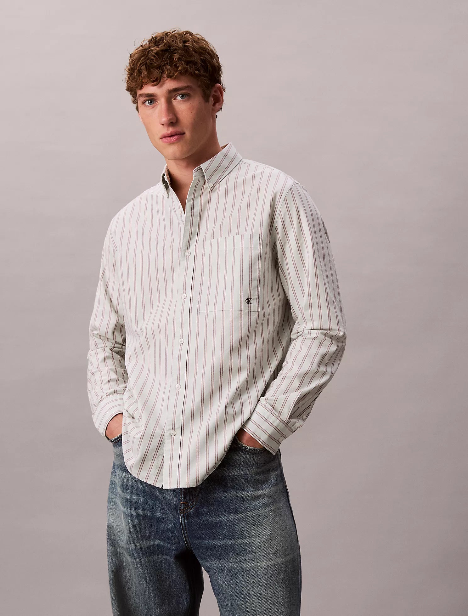 Calvin Klein - Stripe Oxford Classic Button-Down Shirt