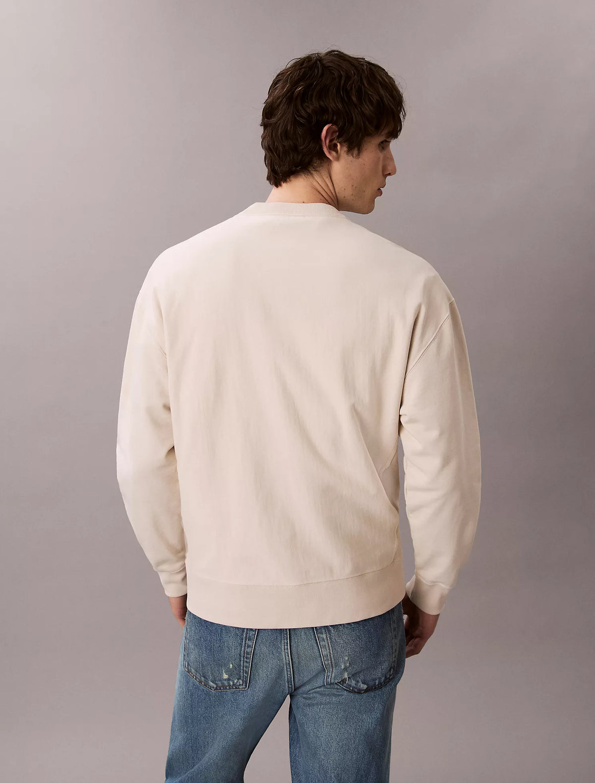 Calvin Klein - Premium Terry Monogram Logo Relaxed Sweatshirt