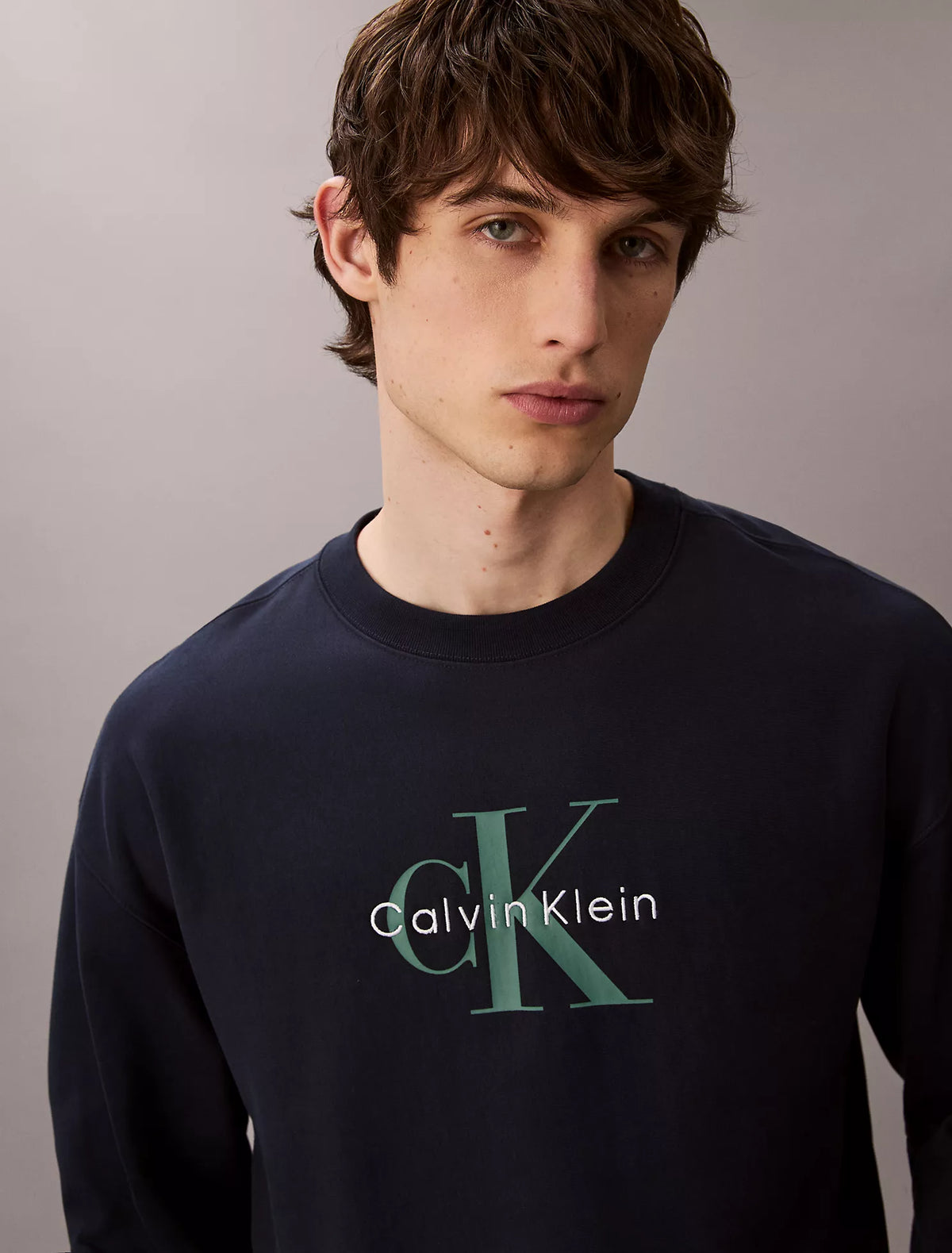 Calvin Klein - Premium Terry Monogram Logo Relaxed Sweatshirt