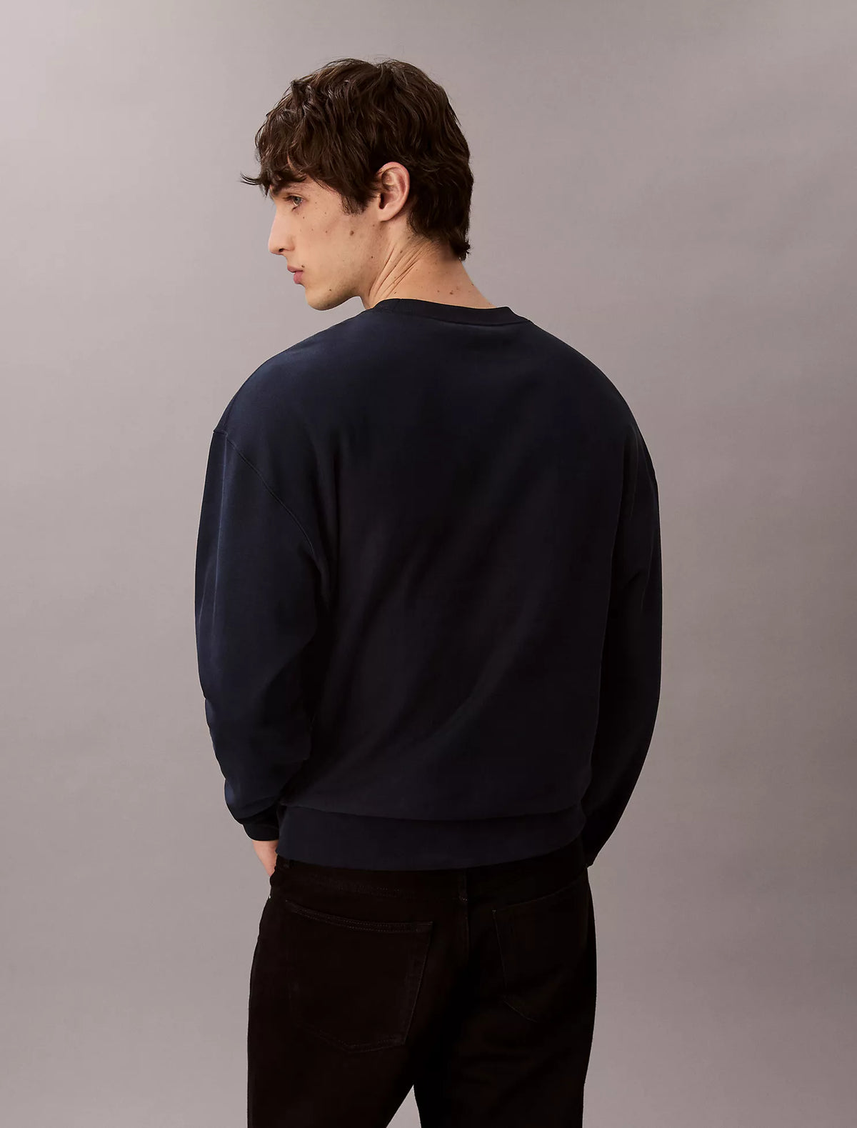 Calvin Klein - Premium Terry Monogram Logo Relaxed Sweatshirt