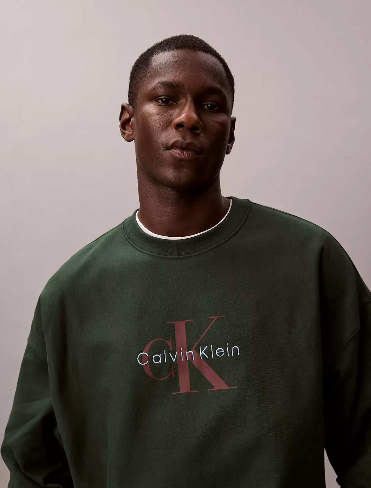 Calvin Klein - Premium Terry Monogram Logo Relaxed Sweatshirt