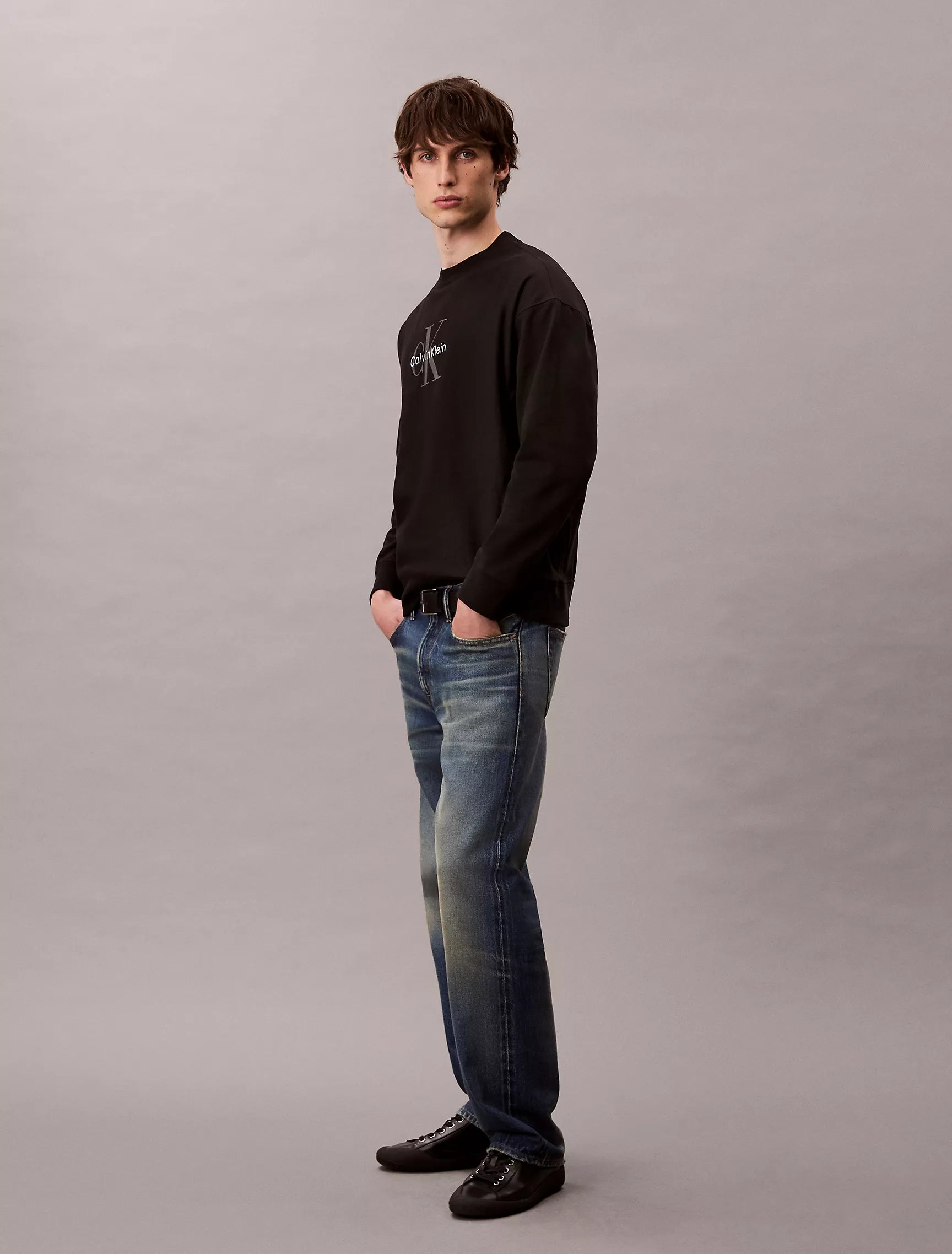 Calvin Klein - Premium Terry Monogram Logo Relaxed Sweatshirt